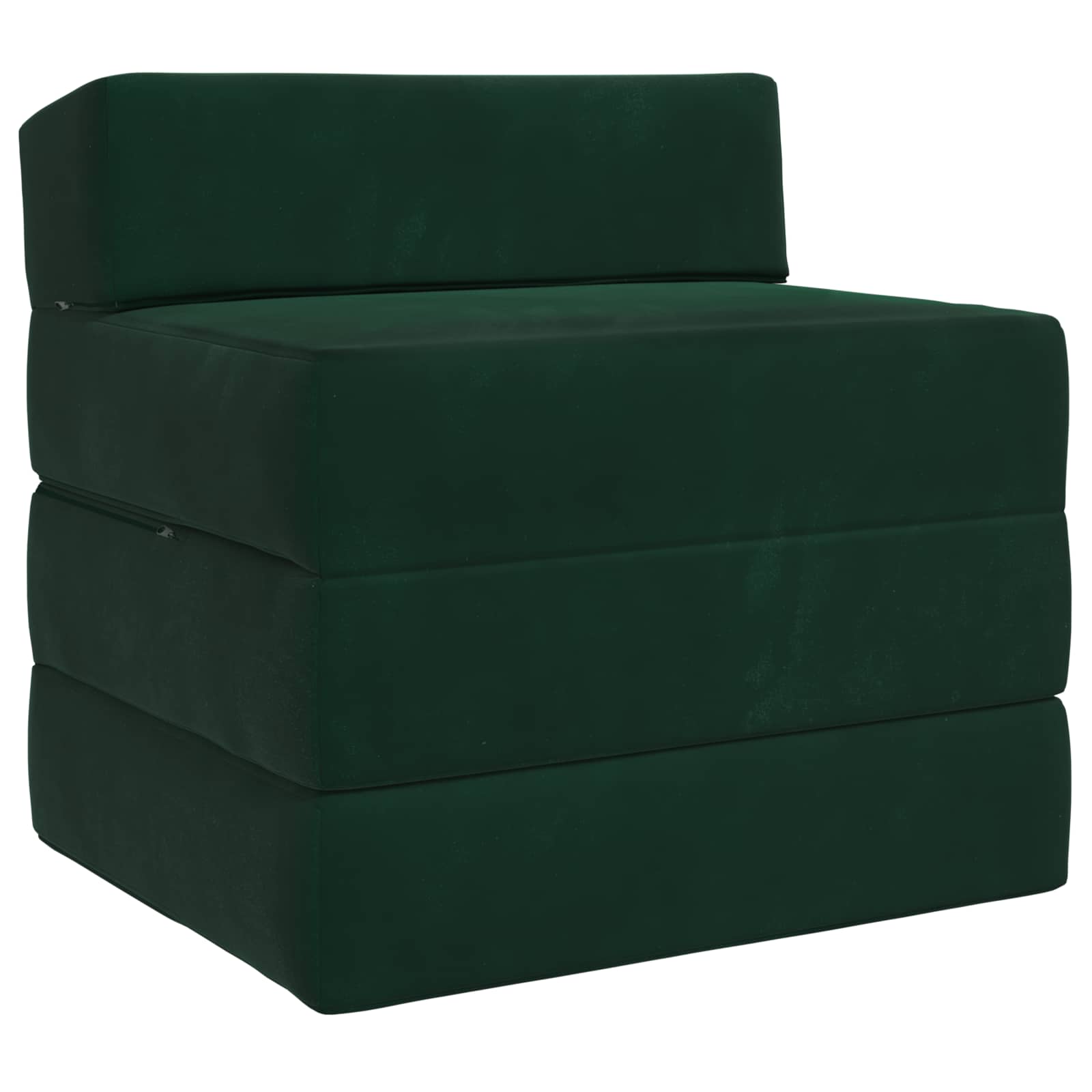 vidaXL Sofá Cama Dobrável Verde-Escuro 200 x 70 x 15 cm Veludo