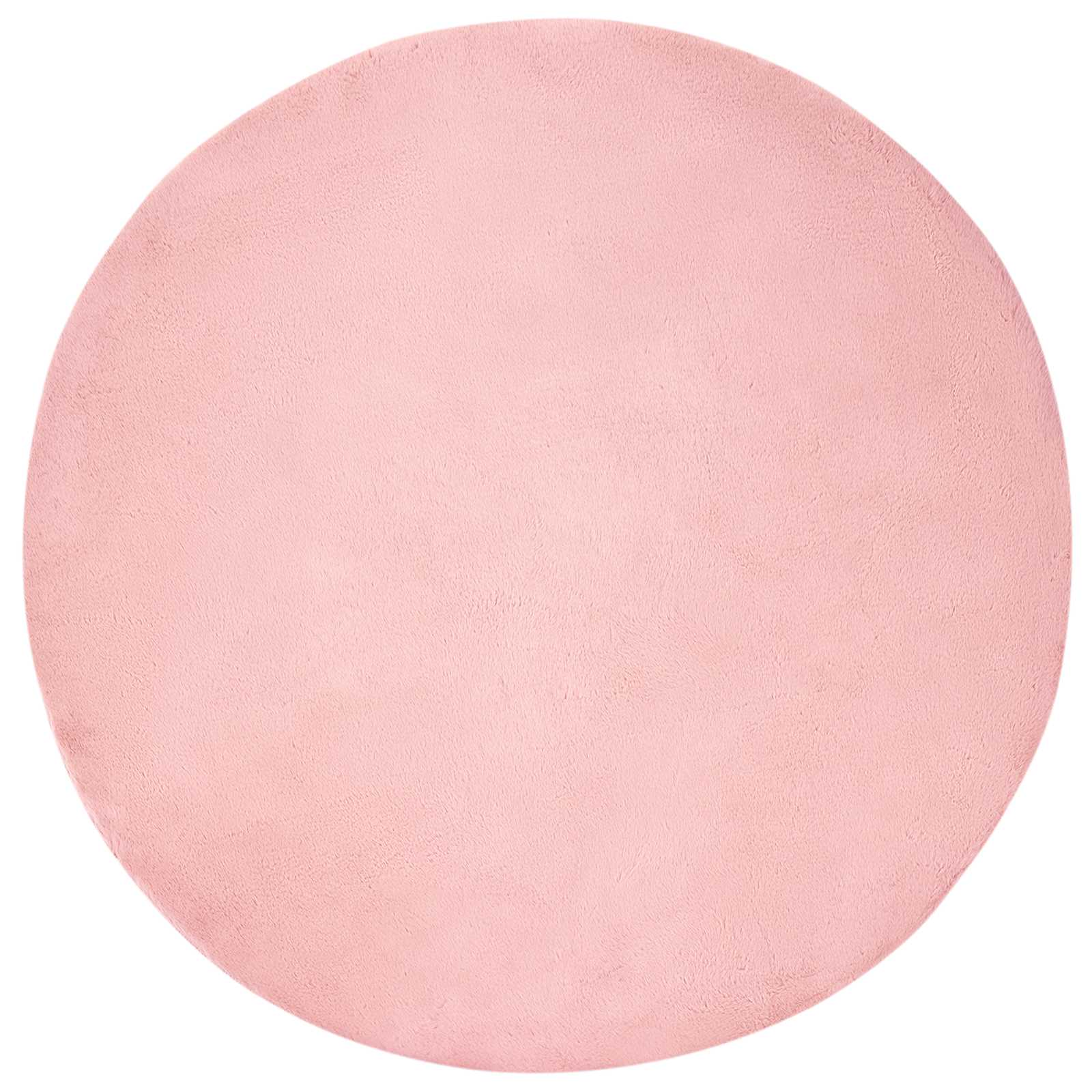 vidaXL Tapete antideslizante de sintética de coelho OLITE Rosa Ø 80 cm