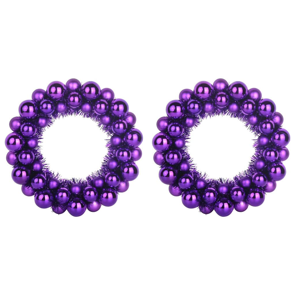 vidaXL Guirlandas de Bolas de Natal 2 pcs Lilás 33 x 33 x 7 cm