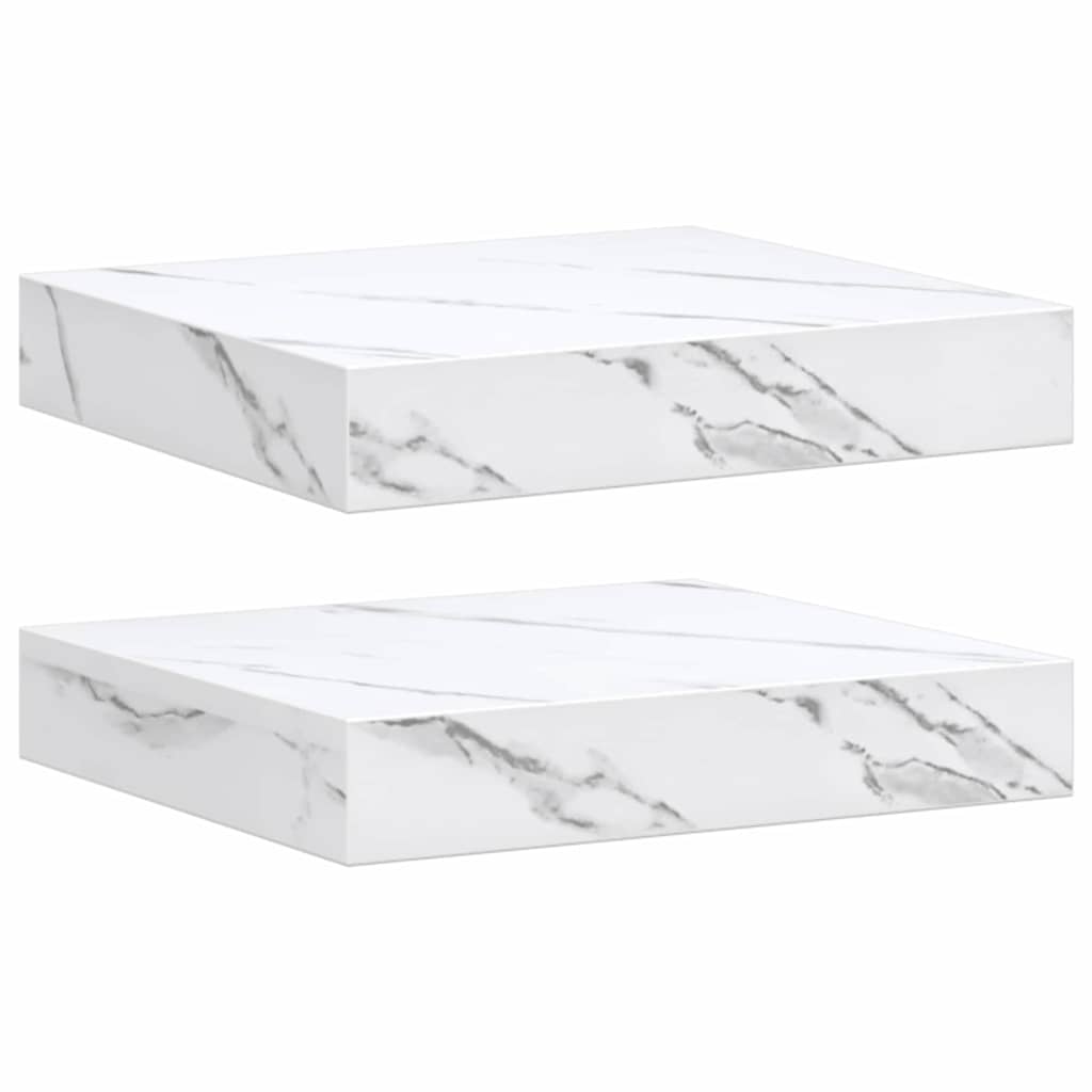 vidaXL Prateleira de Parede 2 pcs Mármore Branco 23 x 23,5 x 4 cm