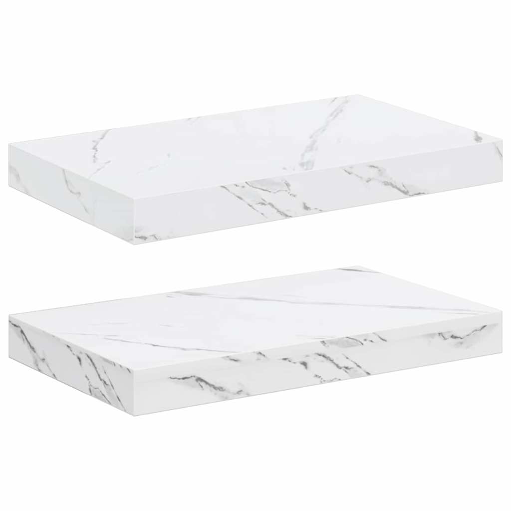 vidaXL Prateleira de Parede 2 pcs Mármore Branco 40 x 23,5 x 4 cm