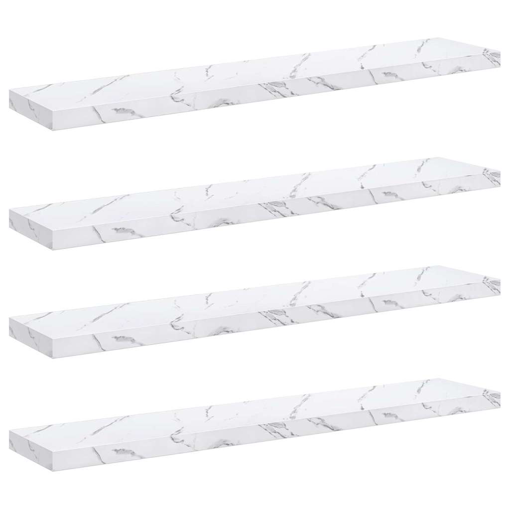 vidaXL Prateleira de Parede 4 pcs Mármore Branco 120 x 23,5 x 4 cm