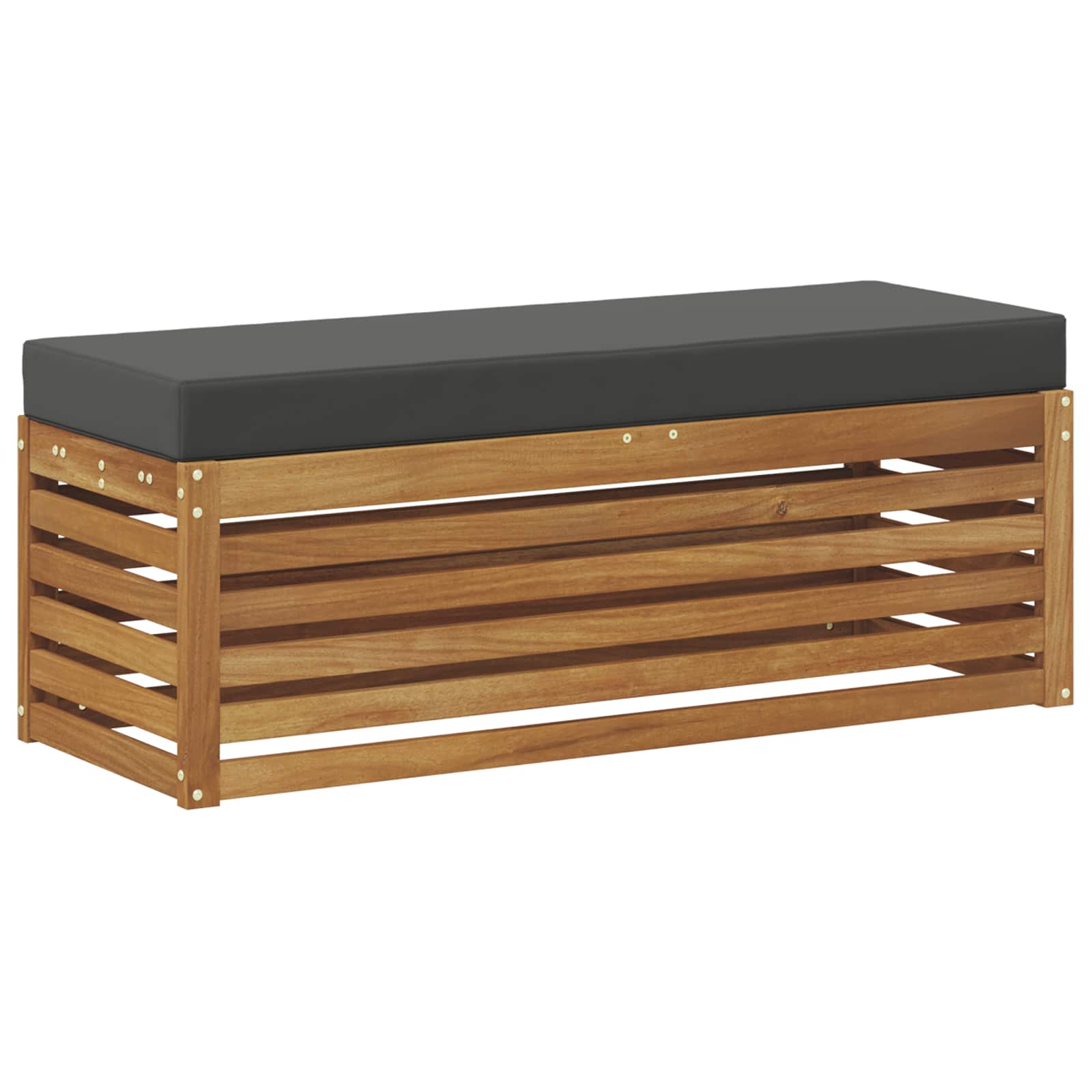 vidaXL Banco de Banquinho Natural e Antracite 115 x 43 x 37 cm