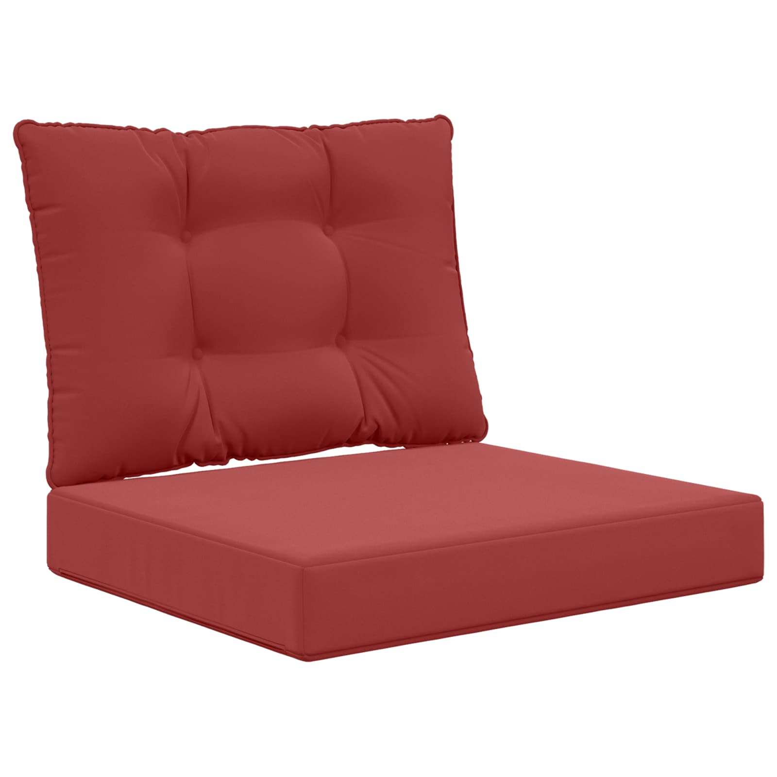 vidaXL Almofada para Sofá Externo 2 pcs vermelho tinto Poliéster