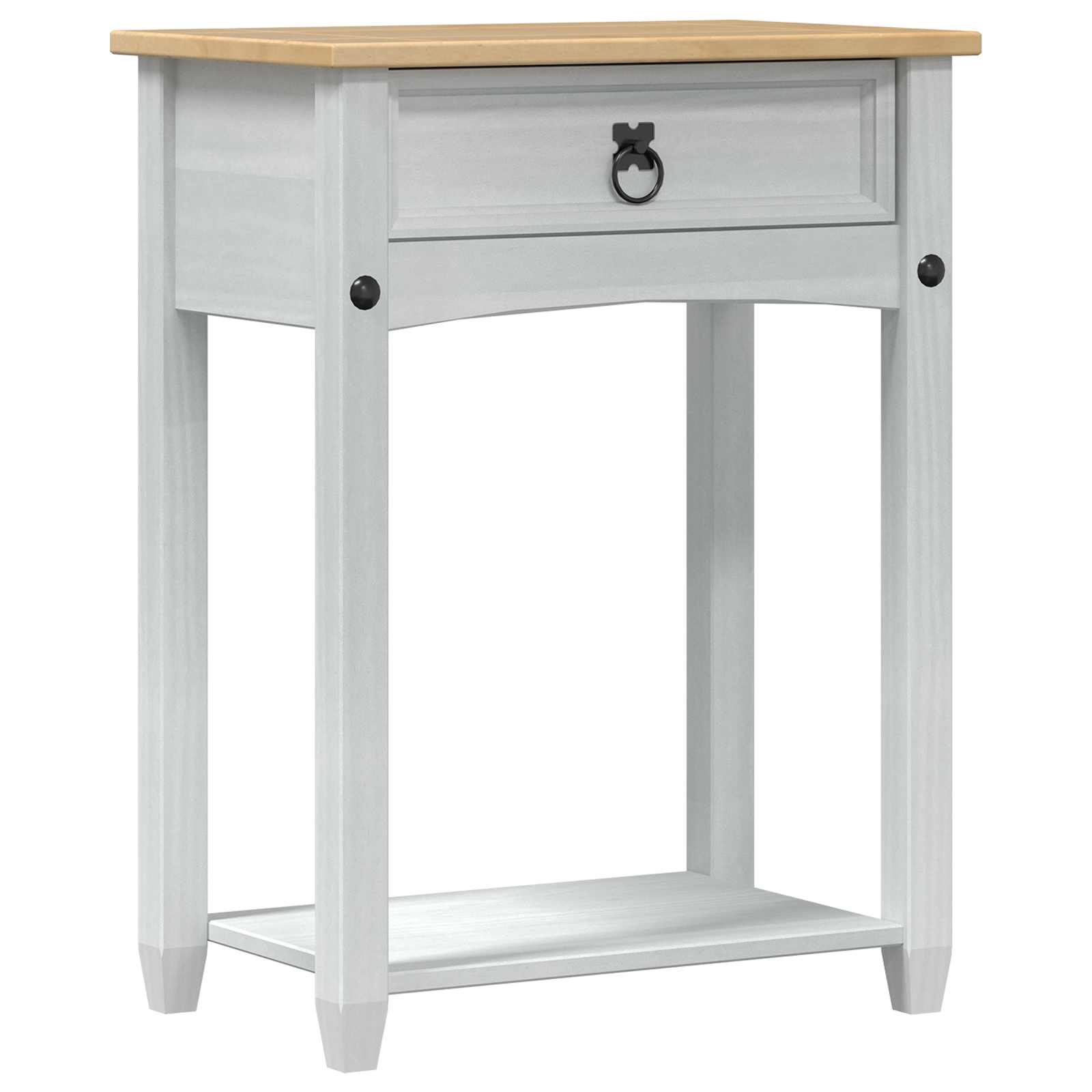 vidaXL Mesa console Branco 55 x 35 x 73 cm Madeira de Pinheiro Sólida