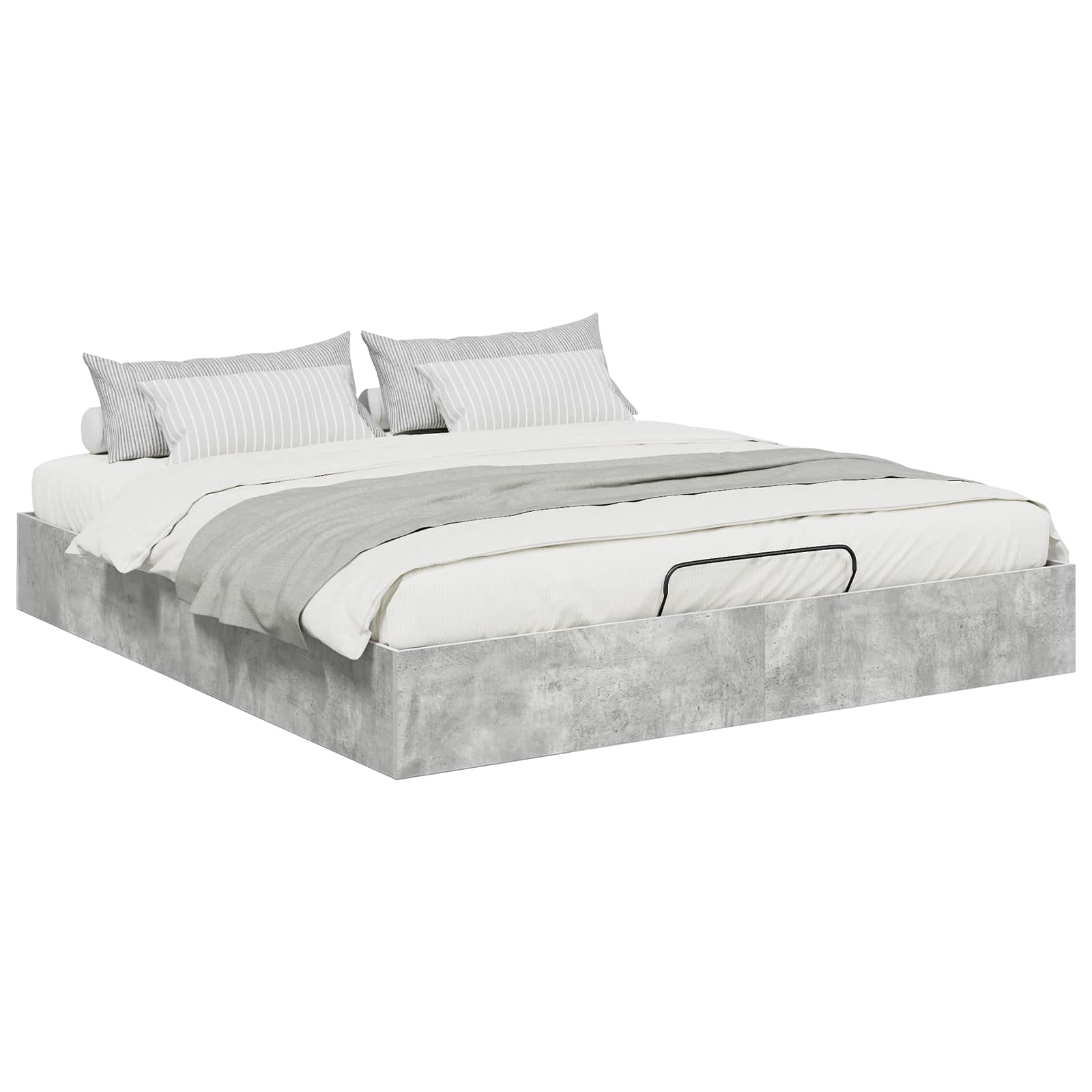 vidaXL Estrutura de Cama Ottoman Concreto 203 x 180 x 25 cm