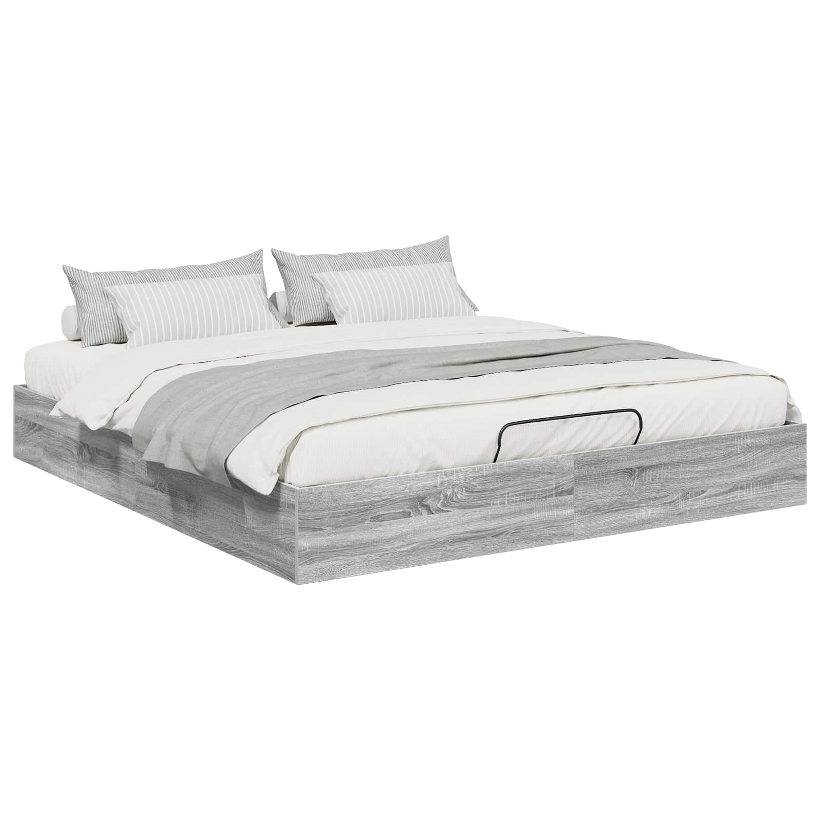 vidaXL Estrutura de Cama Ottoman Sonoma cinza 203 x 180 x 25 cm