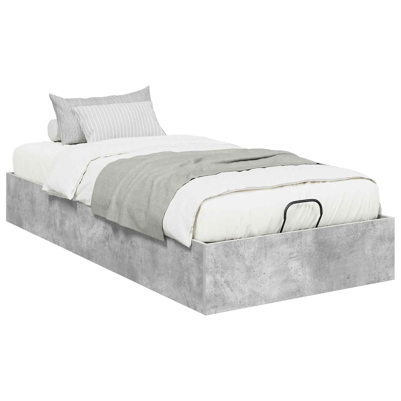 vidaXL Estrutura de Cama Ottoman Cinzento Concreto 90 x 200 cm