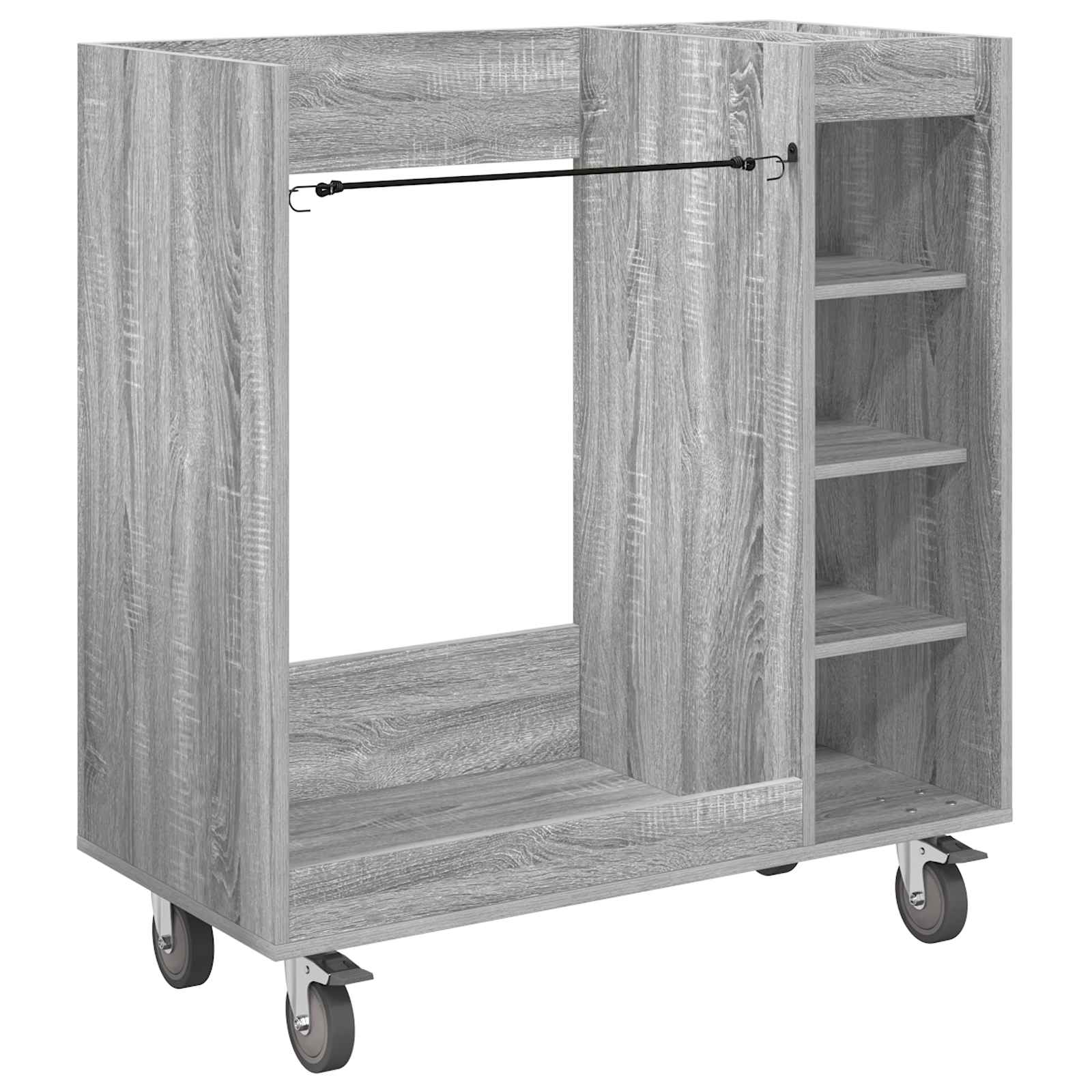 vidaXL Armário de Golfe com roda Liso Cinza Sonoma 90 x 45 x 98 cm