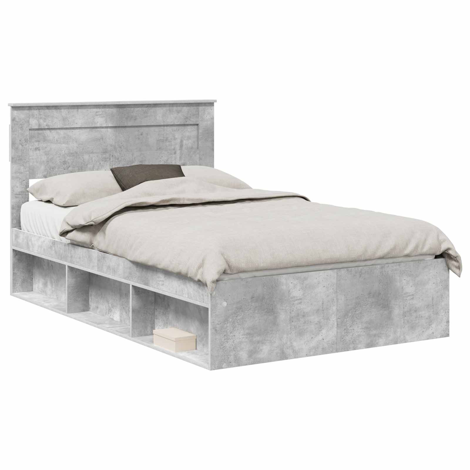 vidaXL Estrutura da Cama com cabeceira Concreto 120 x 200 cm