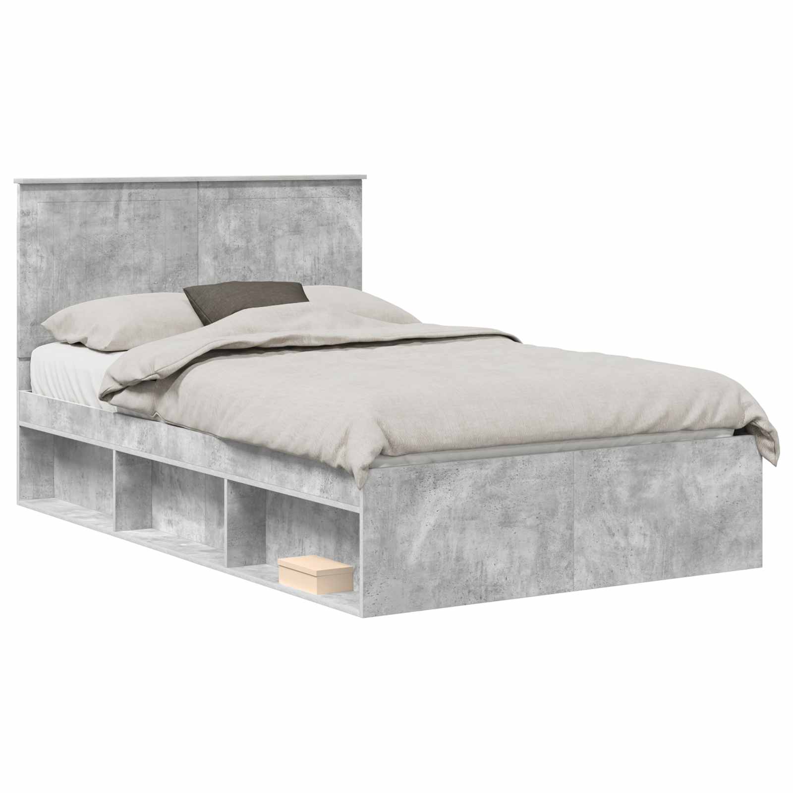 vidaXL Estrutura da Cama com cabeceira Concreto 120 x 200 cm