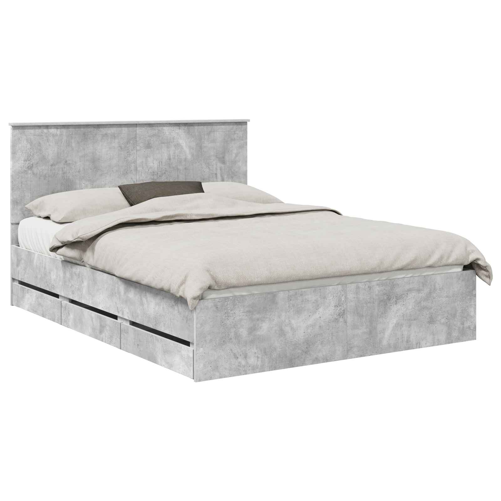 vidaXL Estrutura da Cama Cinzento 150 x 200 cm Madeira de Engenharia
