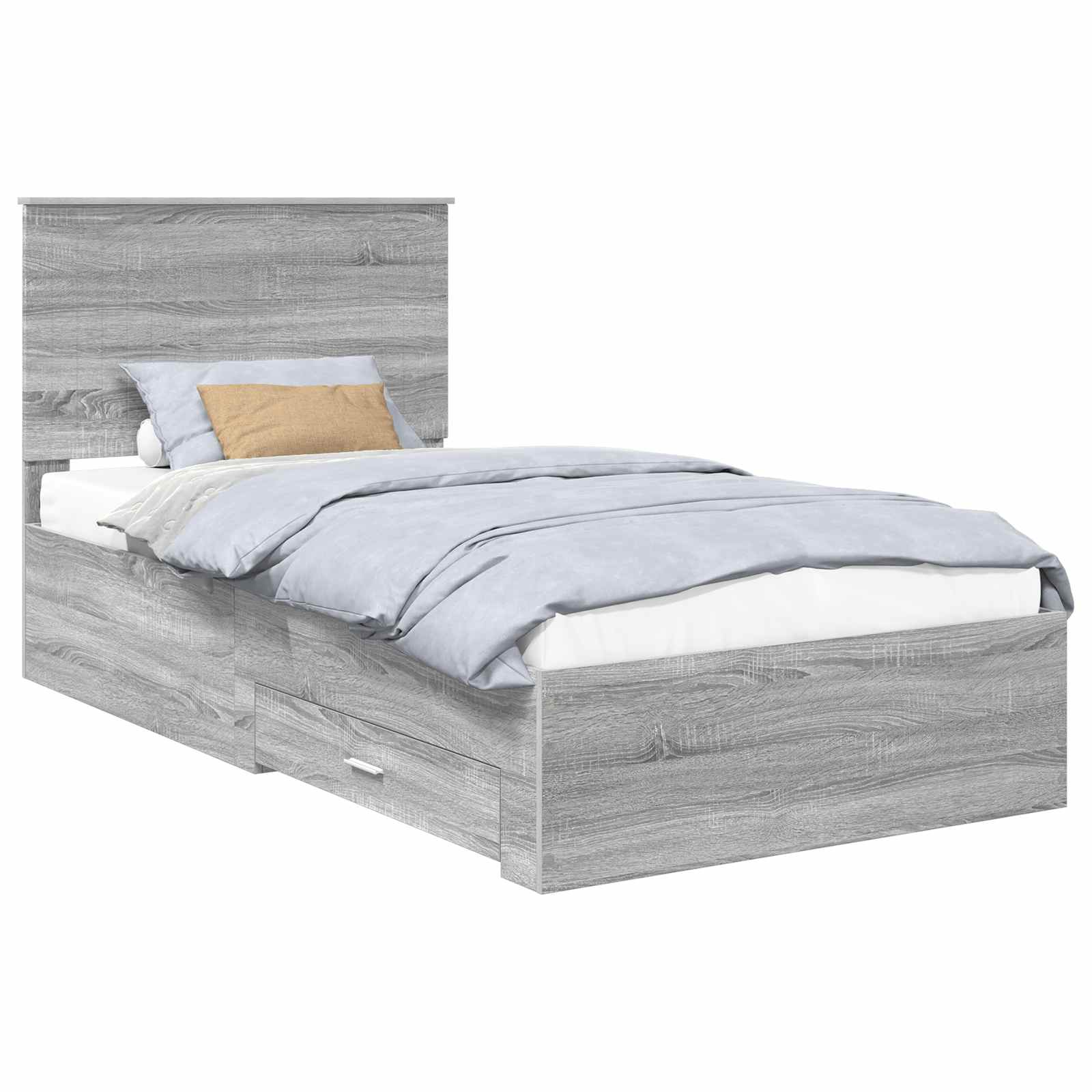 vidaXL Estrutura da Cama Cinza Sonoma 100 x 200 cm Madeira processada