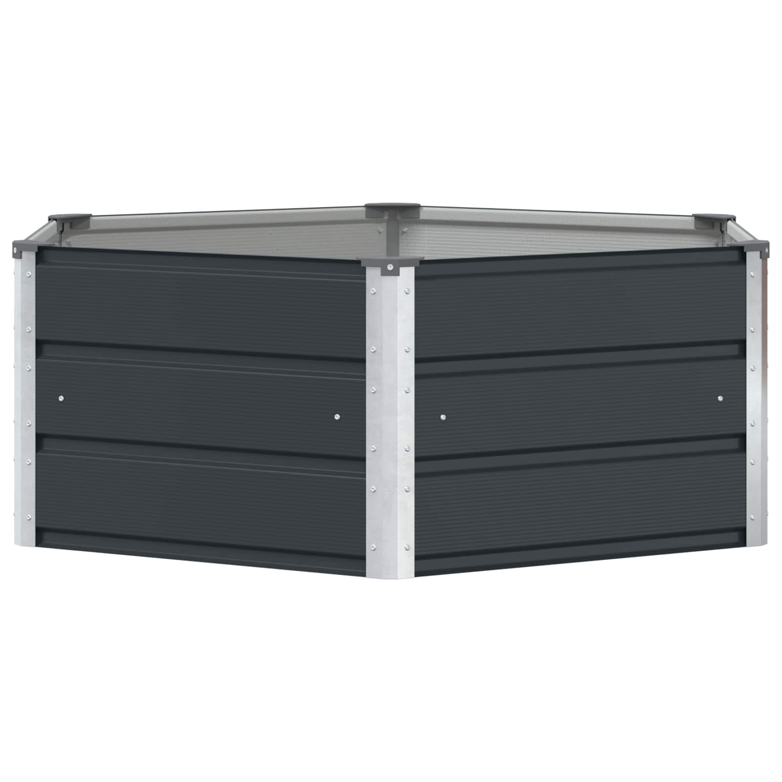 vidaXL Floreira Antracite 129 x 129 x 45 cm Aço