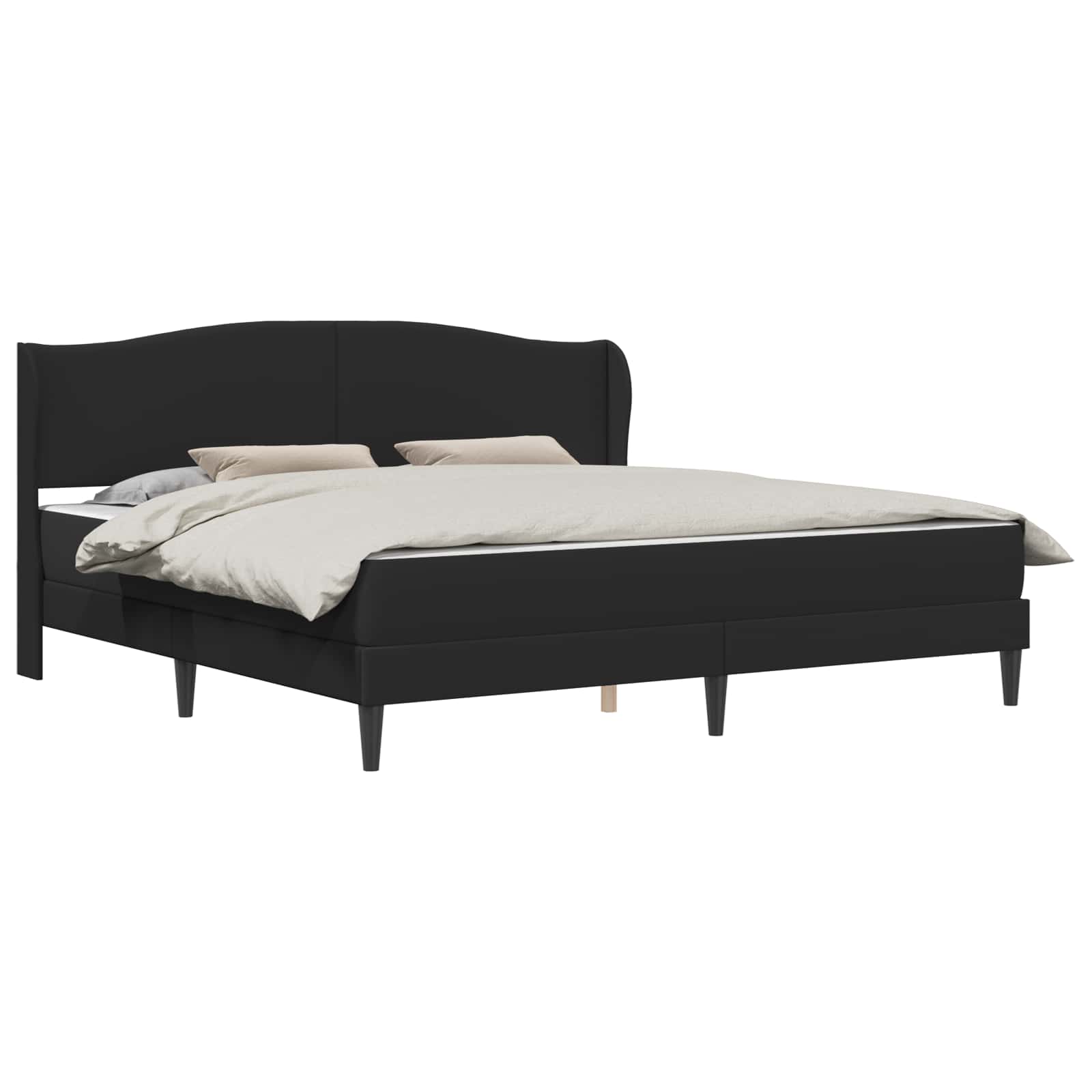 vidaXL Estrutura da Cama Preto 180 x 200 cm Couro Sintético