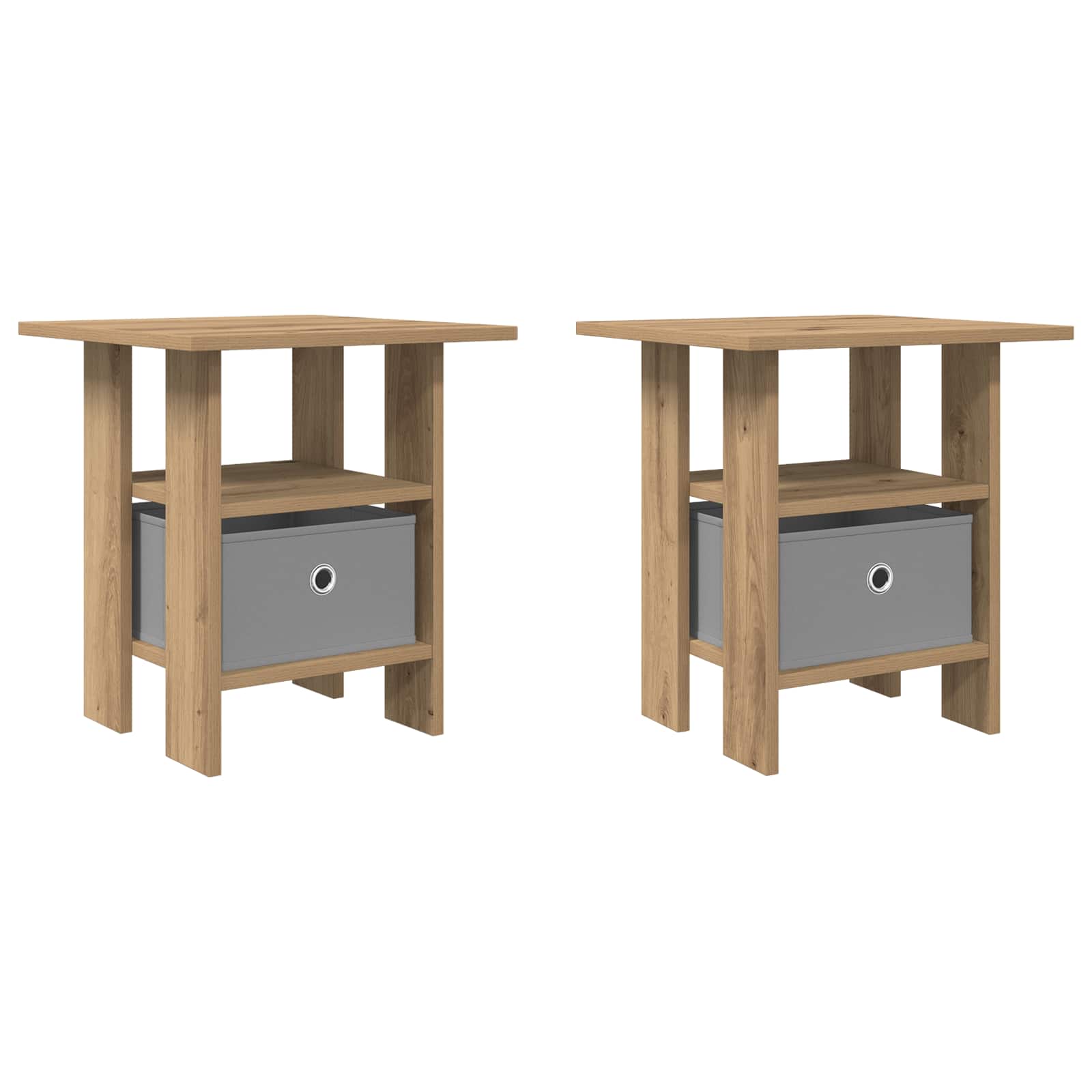 vidaXL Mesa-de-cabeceira 2 pcs Carvalho Artesanal 41 x 40 x 45 cm