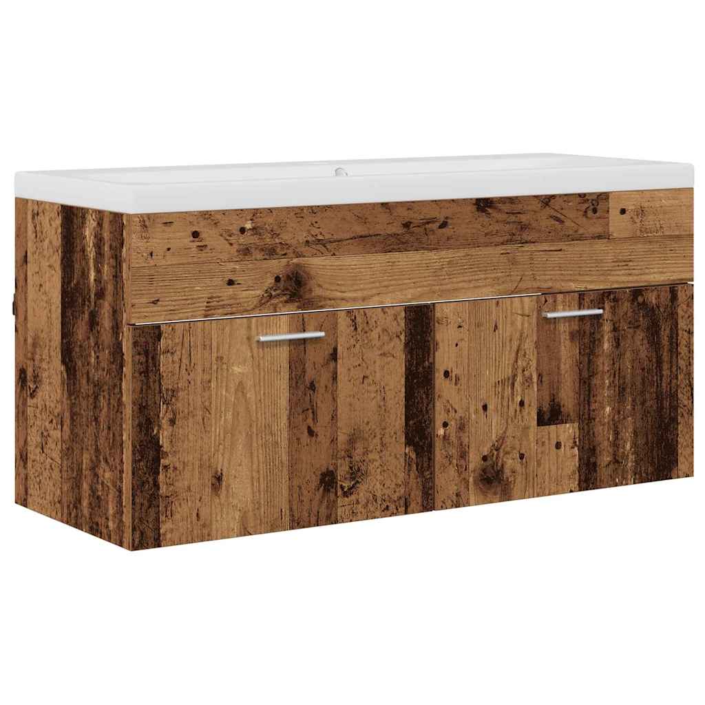vidaXL Armário de Banheiro com porta Madeira antiga 100 x 38,5 x 46 cm