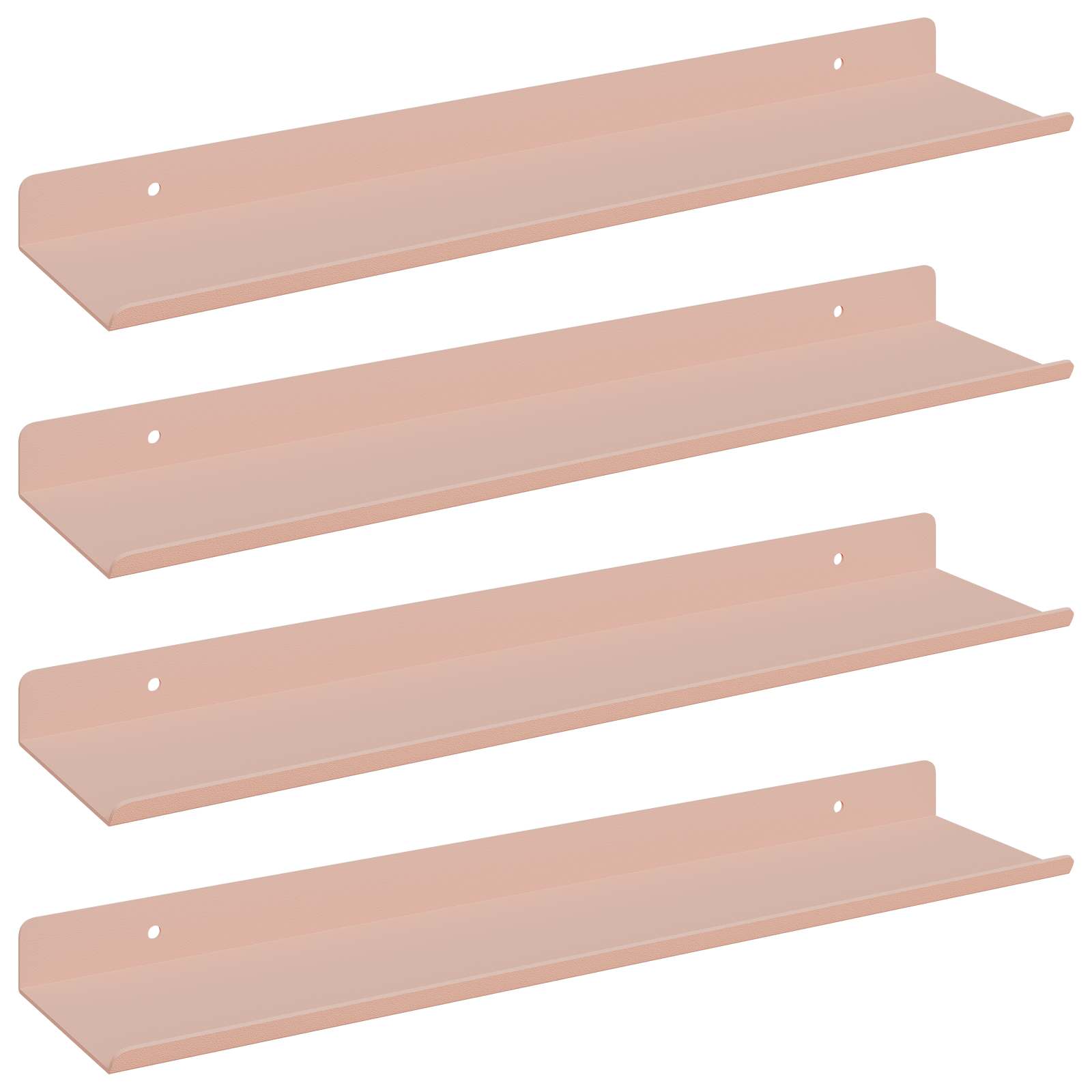 vidaXL Prateleira Flutuante 4 pcs Rosa 40 x 8,5 x 2,5 cm Aço