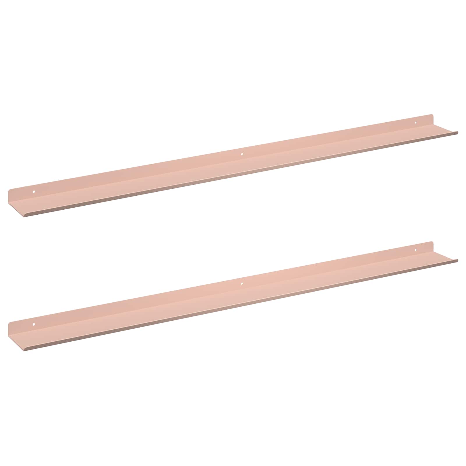 vidaXL Prateleira Flutuante 2 pcs Rosa 100 x 9 x 2,5 cm Aço
