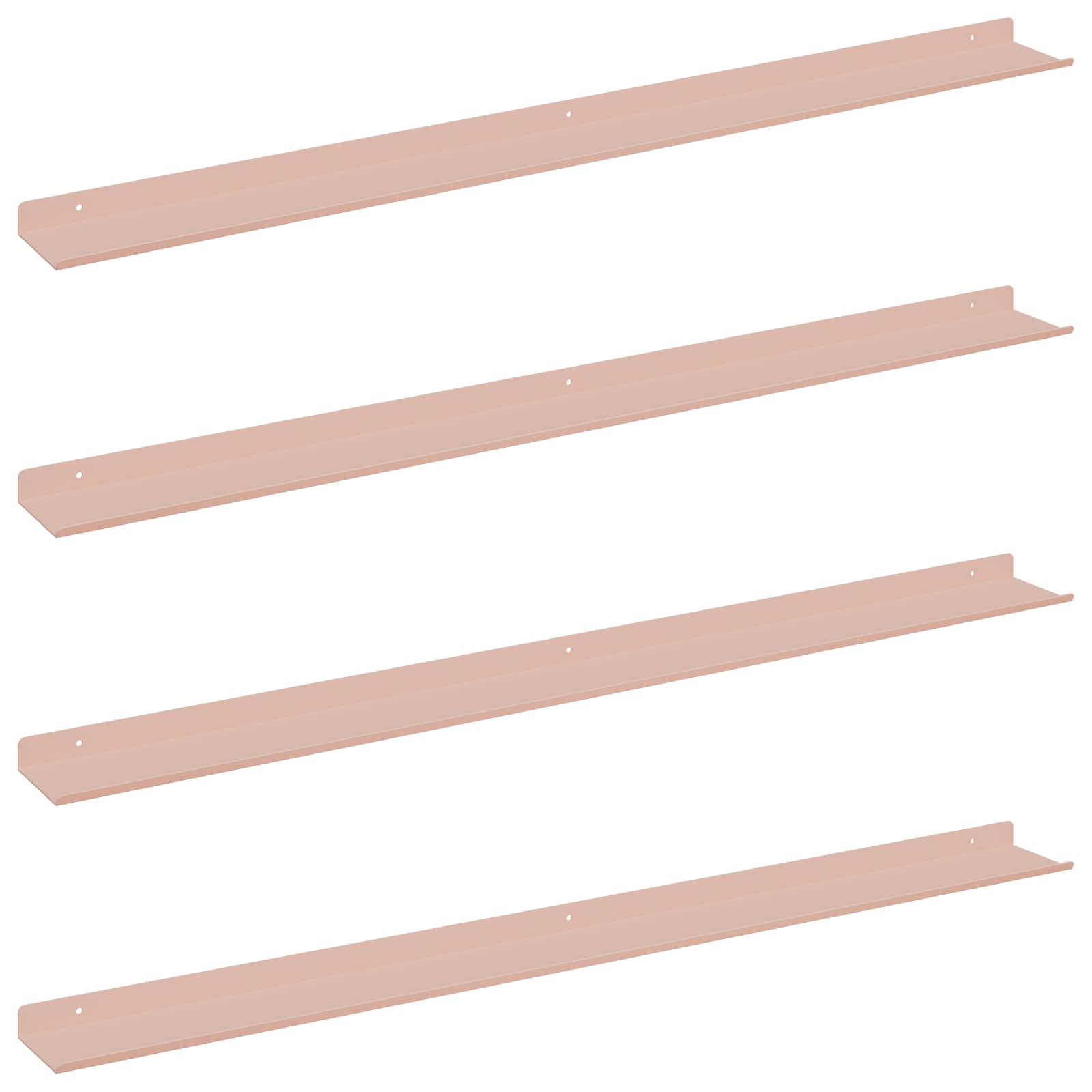 vidaXL Prateleira Flutuante 4 pcs Rosa 100 x 9 x 2,5 cm Aço