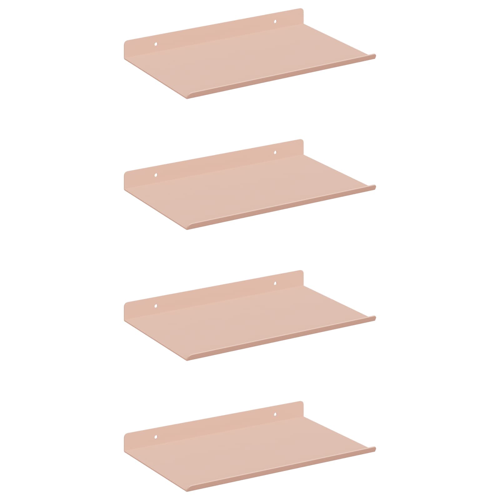 vidaXL Prateleira Flutuante 4 pcs Rosa 30 x 18 x 2,5 cm Aço