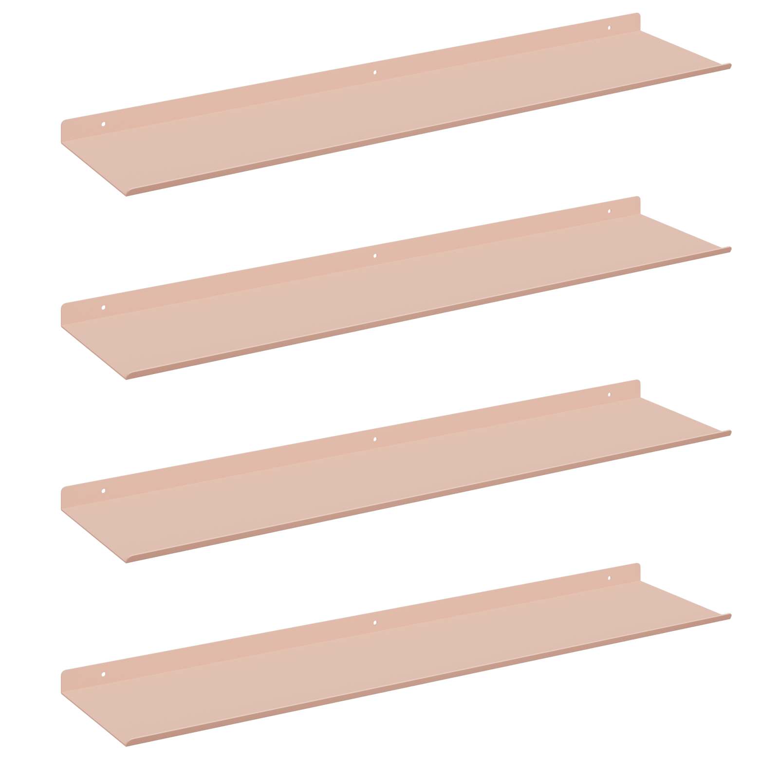 vidaXL Prateleira Flutuante 4 pcs Rosa 80 x 18 x 2,5 cm Aço