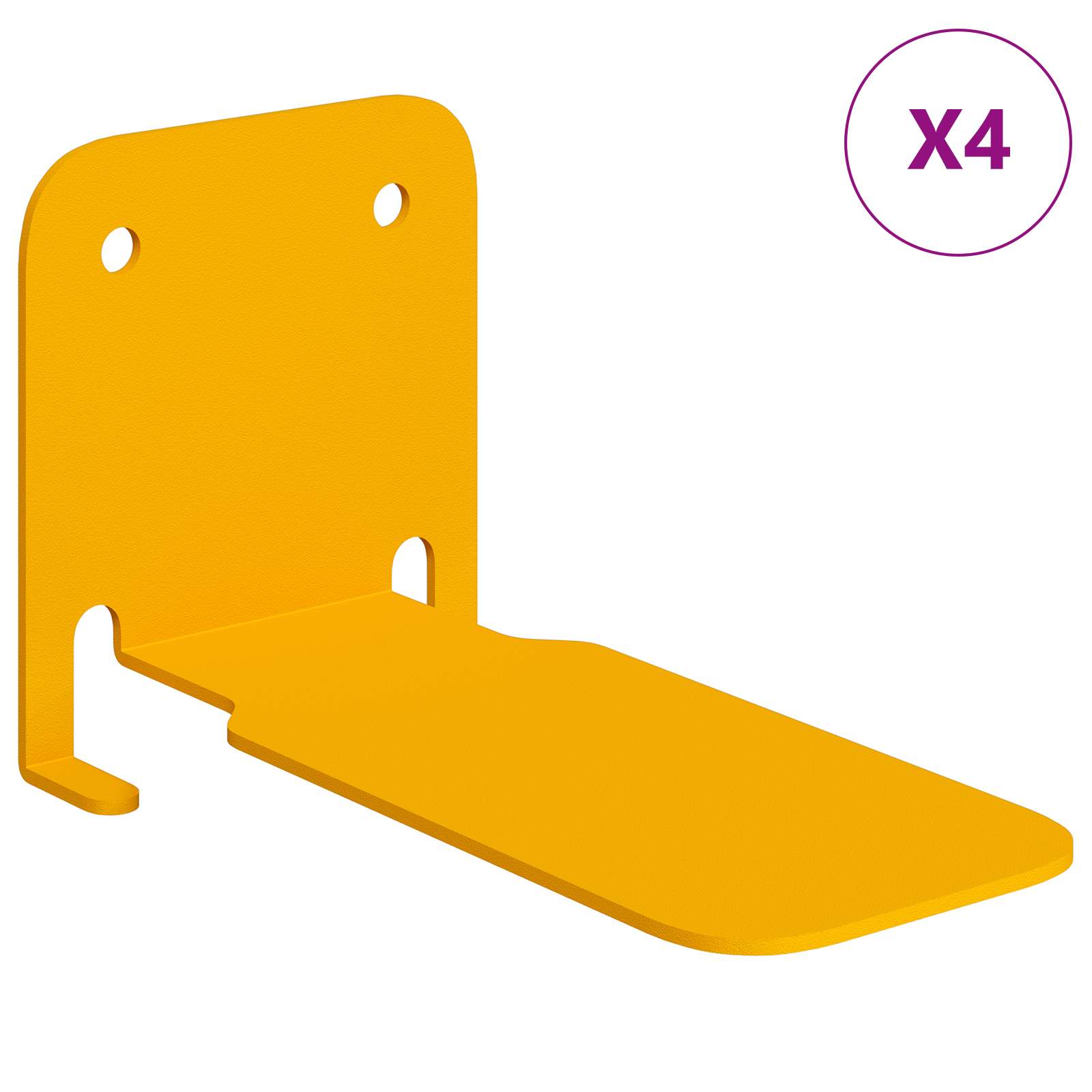 vidaXL Prateleira Flutuante 4 pcs Amarelo Mostarda 6 x 10,8 x 6,6 cm