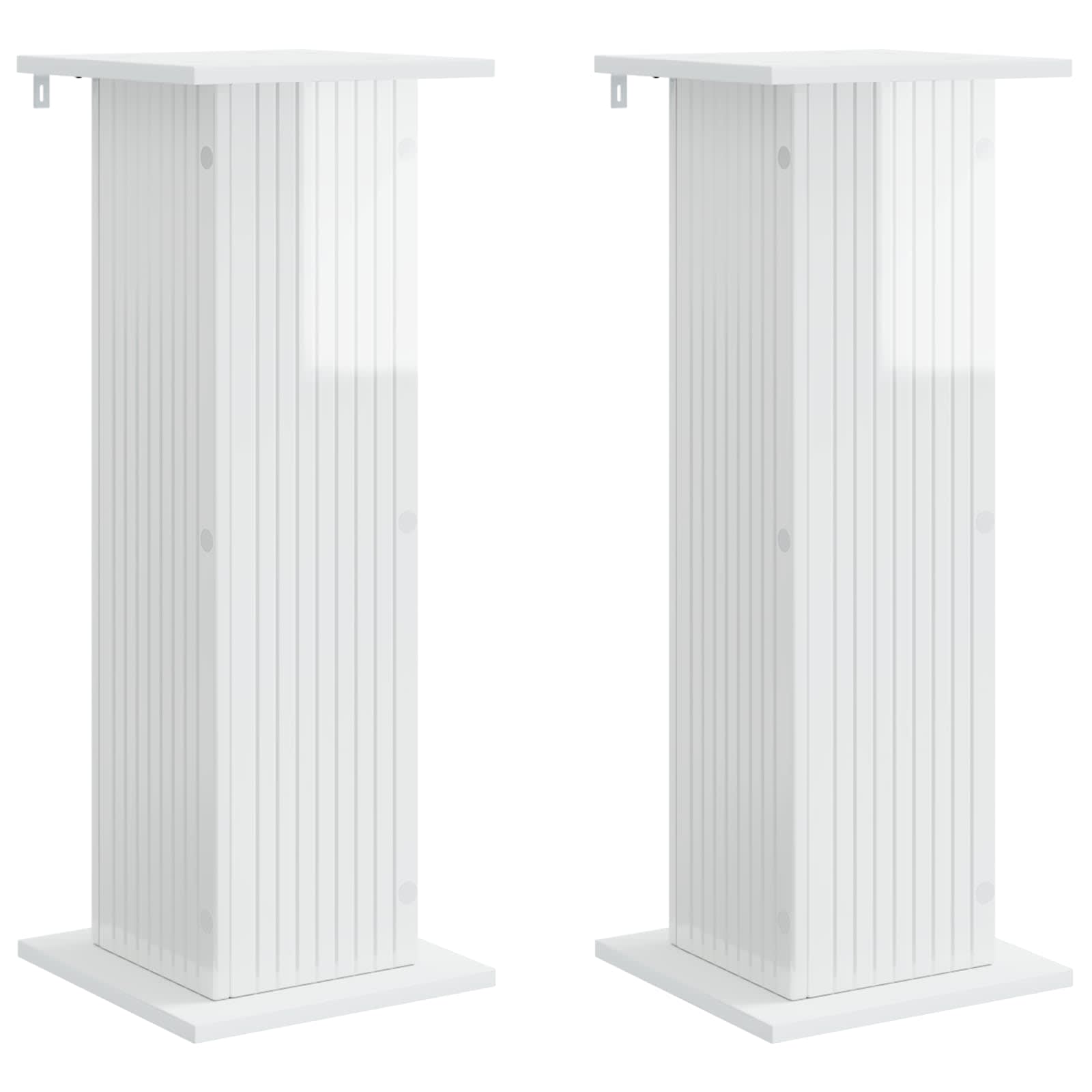 vidaXL Suporte para Plantas 2 pcs Branco Brilhante 30,5 x 30 x 80,5 cm