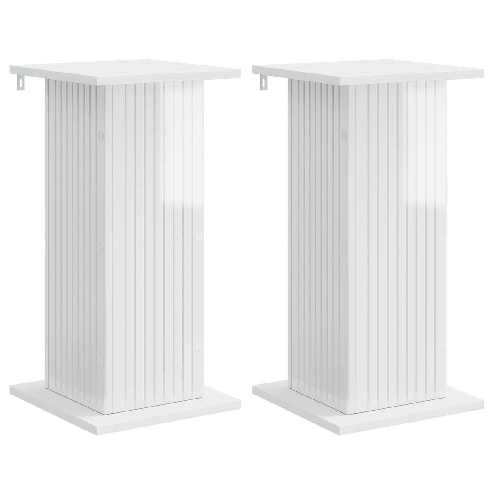 vidaXL Suporte para Plantas 2 pcs Branco Brilhante 30,5 x 30 x 60,5 cm