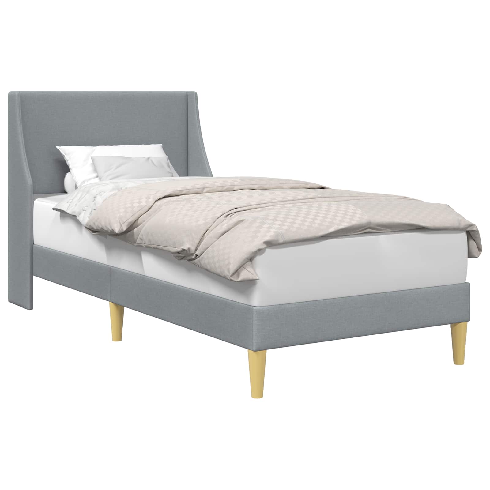 vidaXL Estrutura da Cama Liso Cinzento-claro 100 x 200 cm tecido