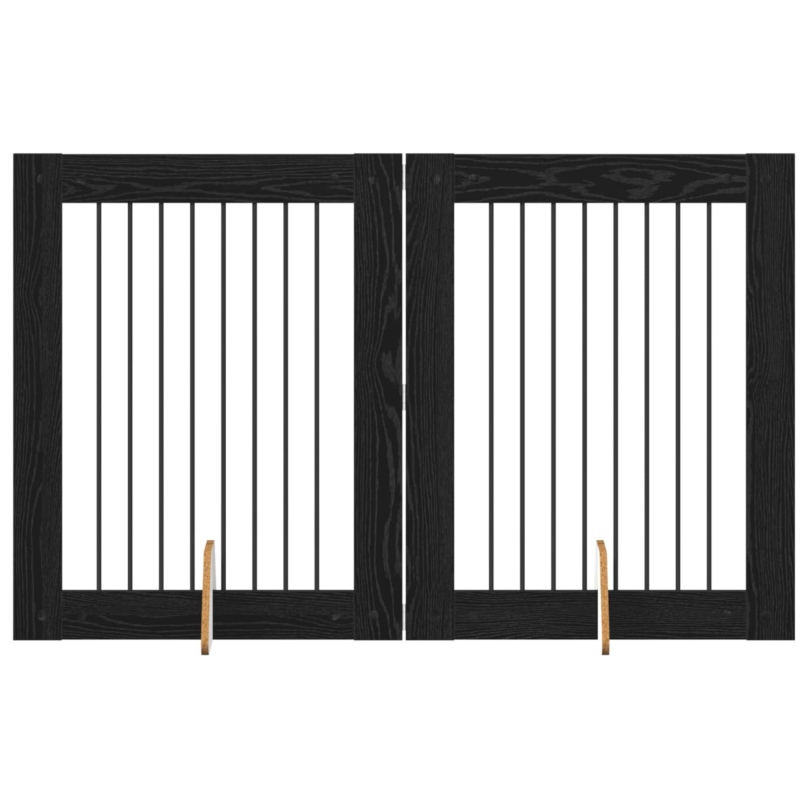vidaXL Portão de Cão com Suportes 2 pcs Carvalho Preto 80 x 100 cm