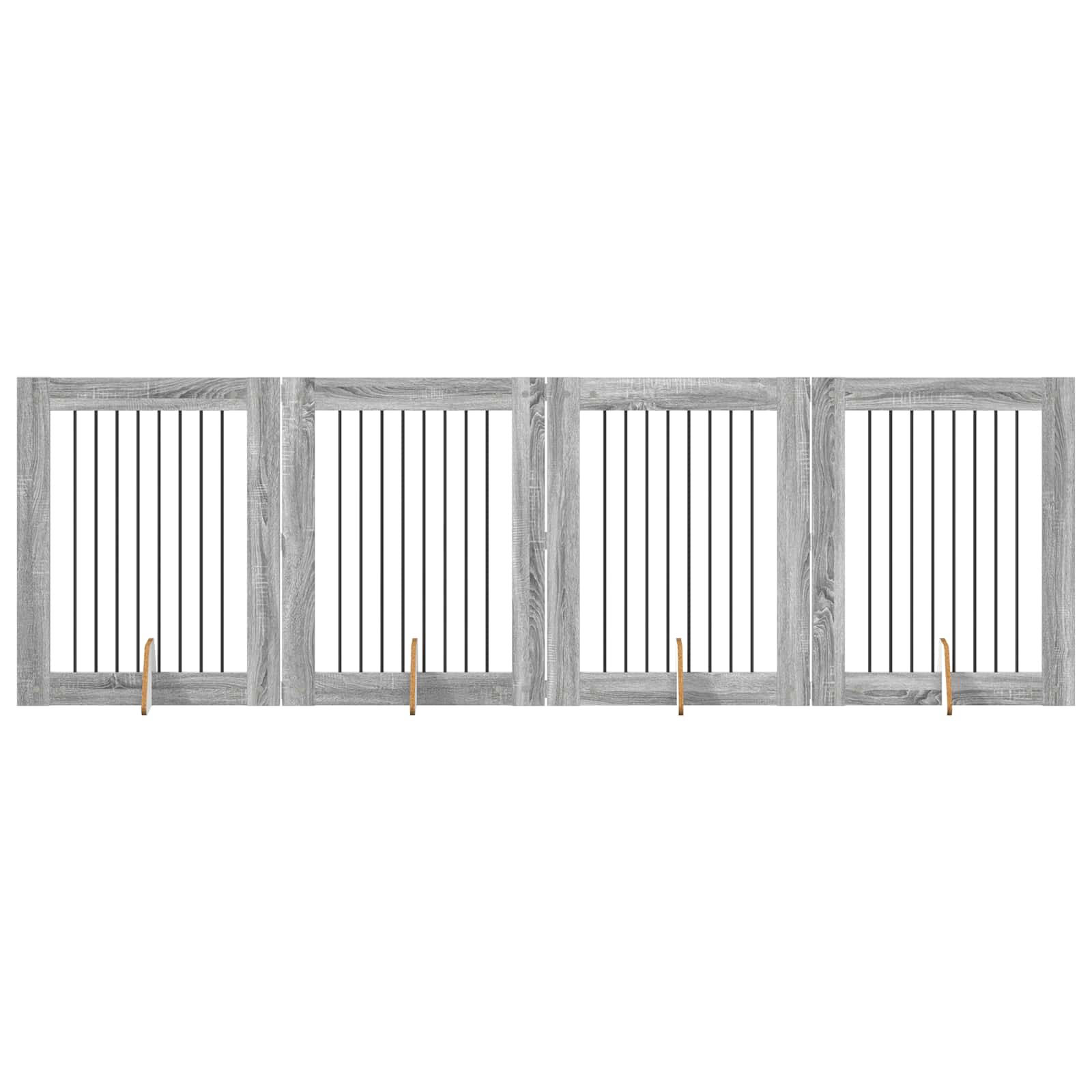 vidaXL Portão de Cão com Suportes 4 pcs Sonoma Cinzento 80 x 100 cm