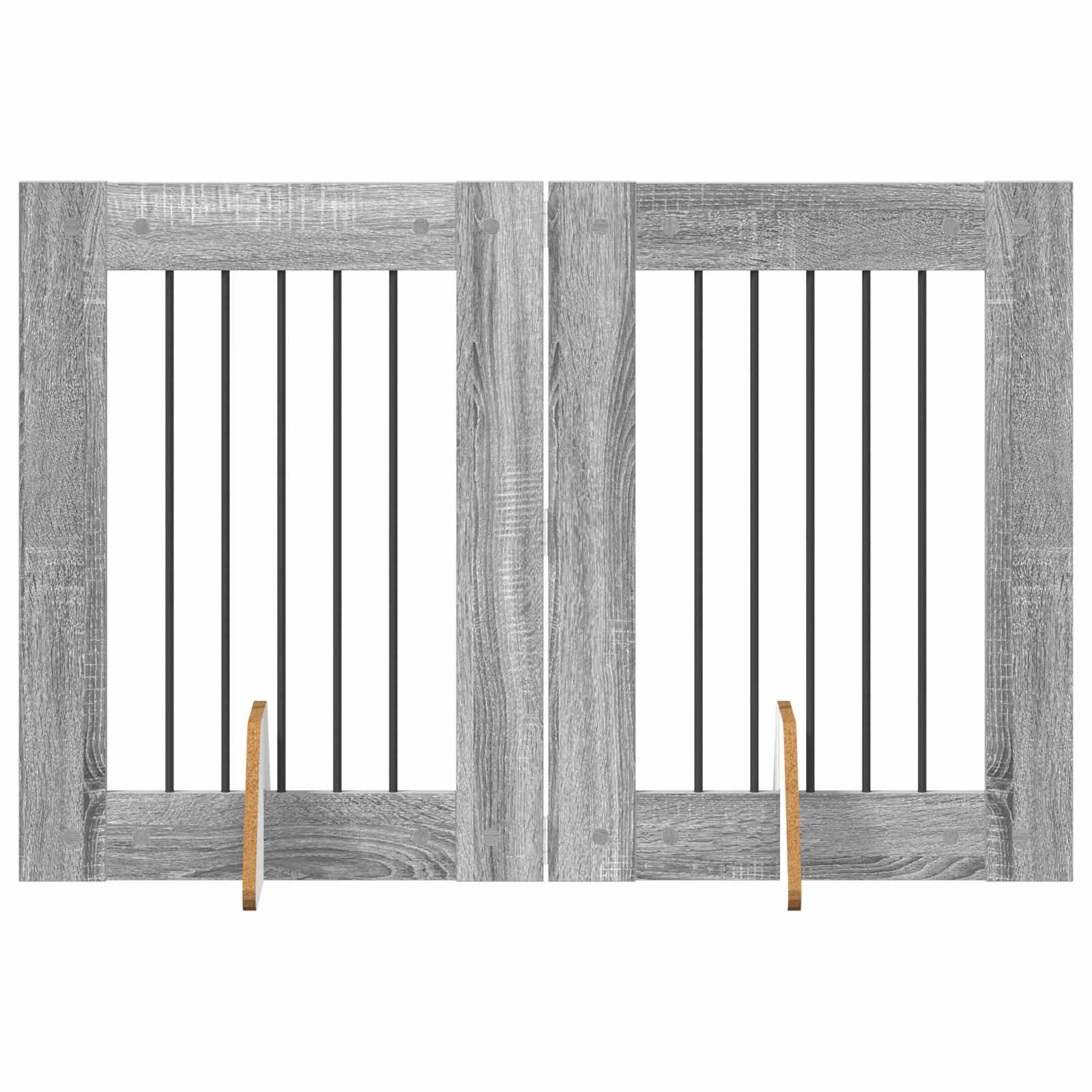 vidaXL Portão de Cão com Suportes 2 pcs Sonoma Cinzento 60 x 80 cm