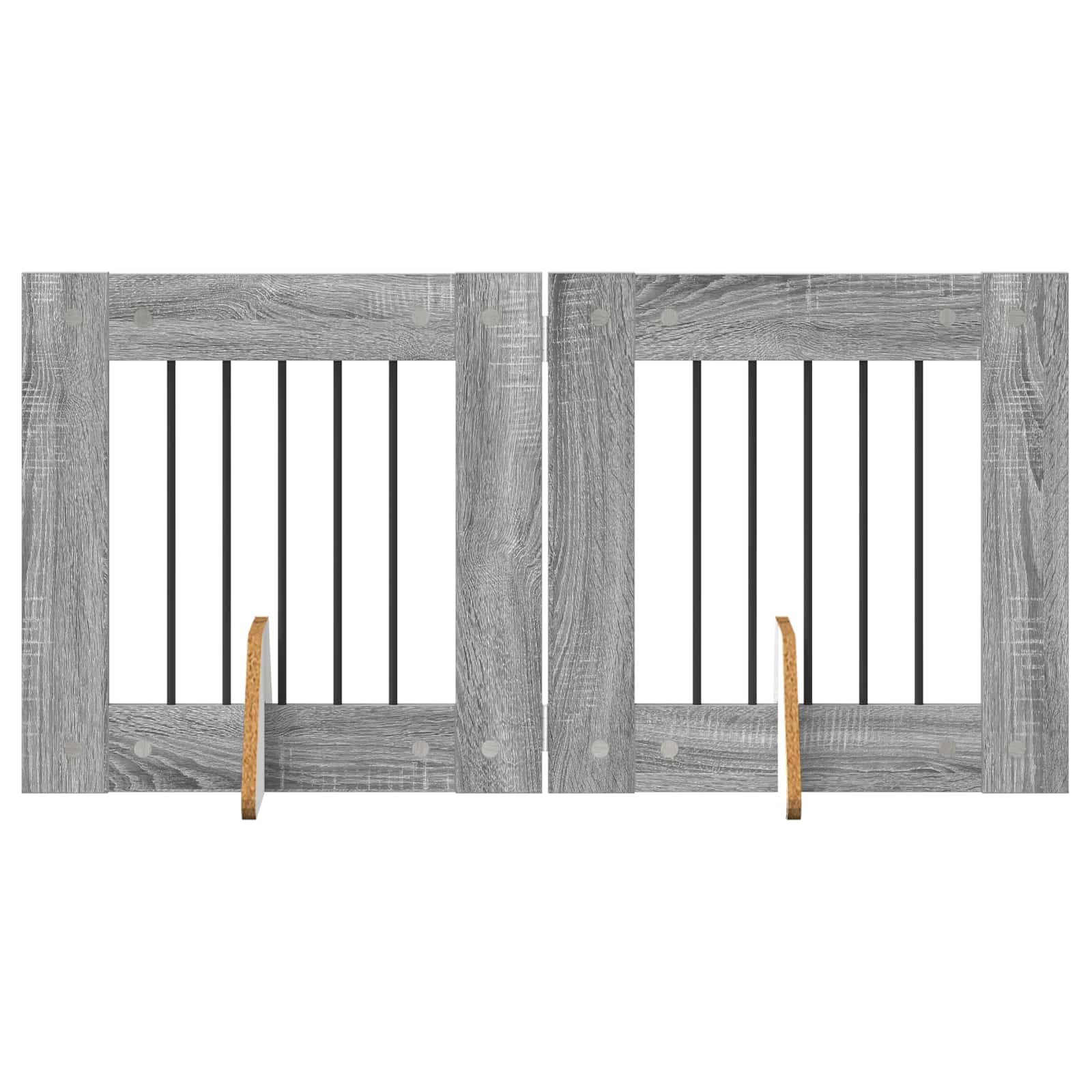 vidaXL Portão de Cão com Suportes 2 pcs Sonoma Cinzento 60 x 60 cm