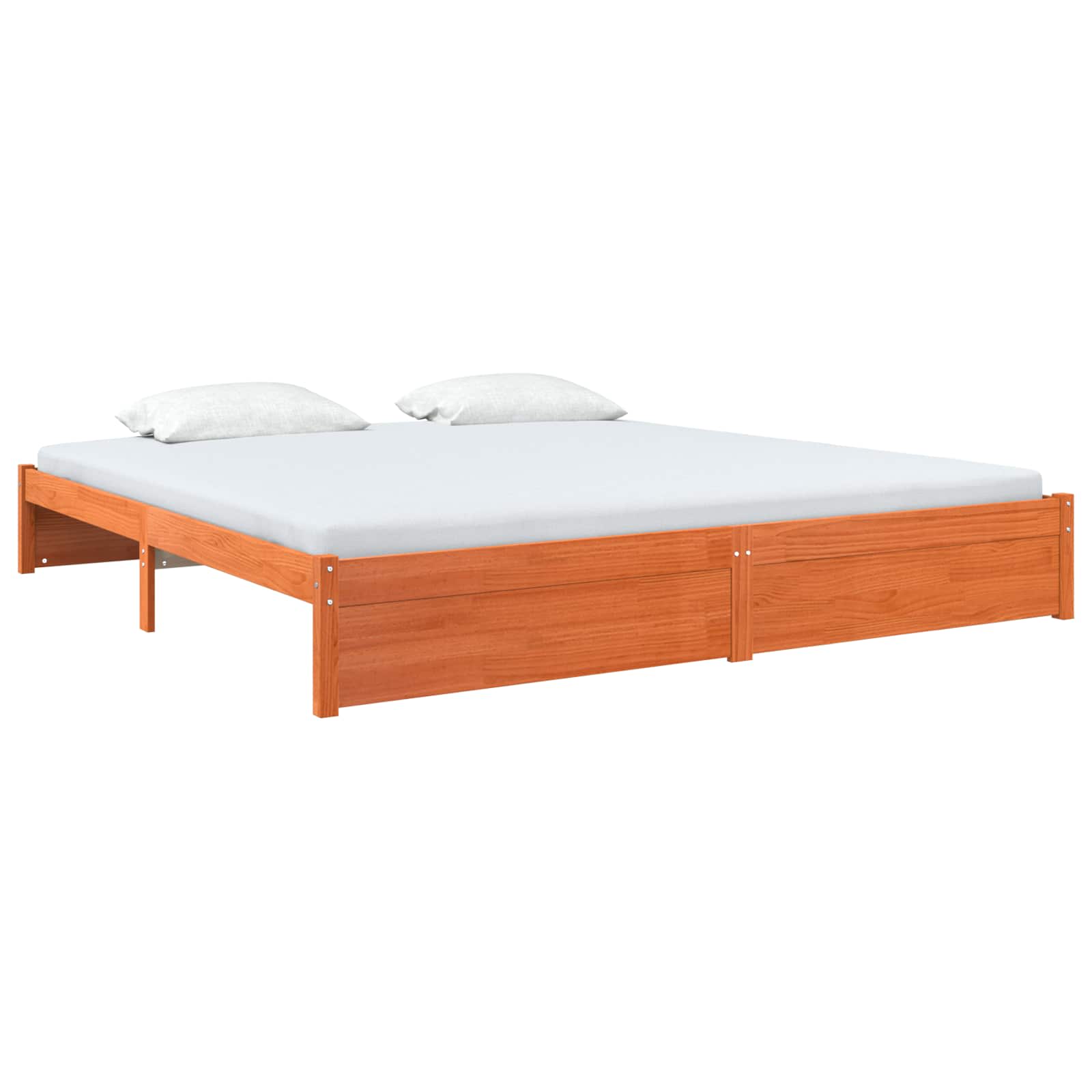 vidaXL Estrutura da Cama Marrom Cera 200 x 200 cm