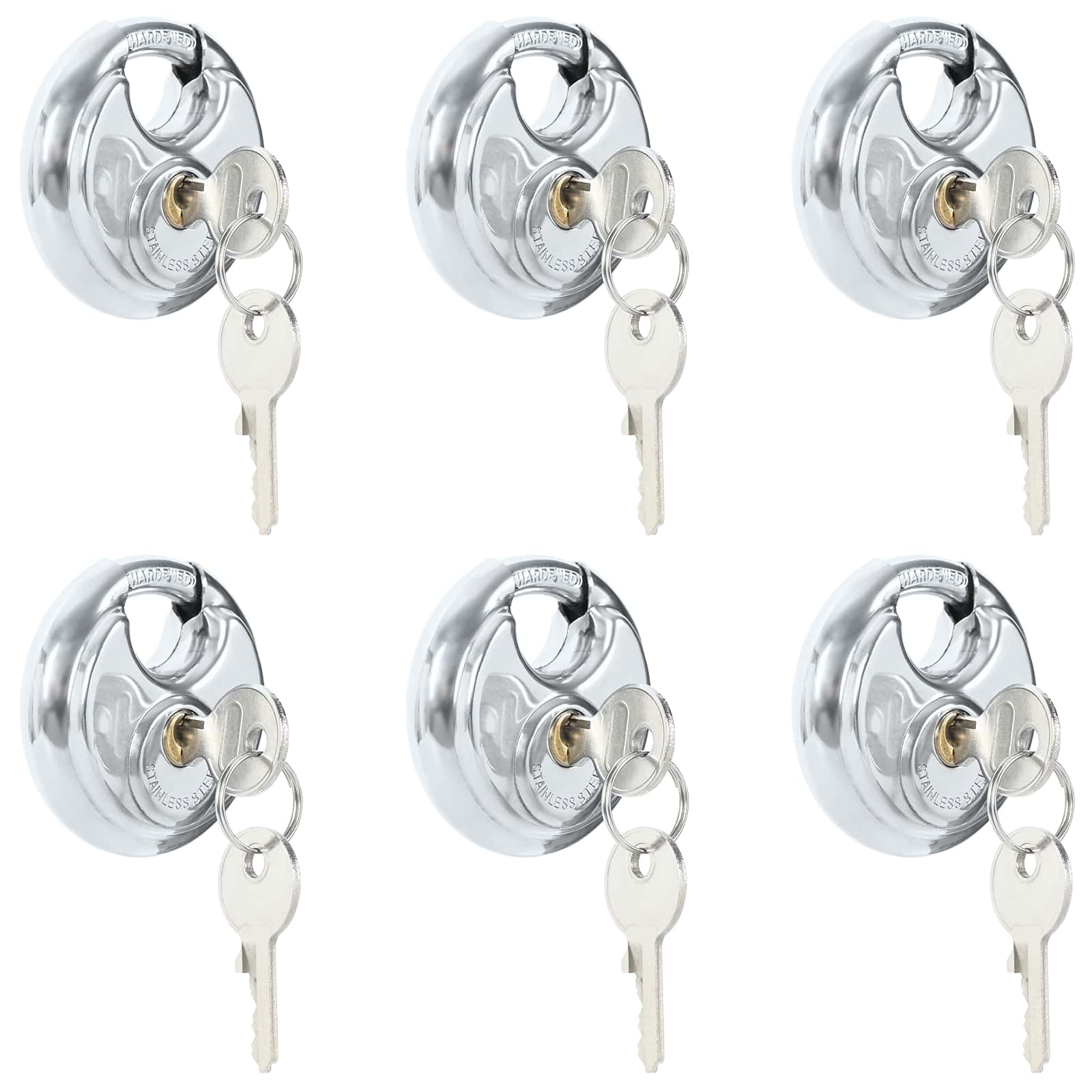 vidaXL Trancas Discus com Chaves 6 pcs Prateado 7 x 2.4 x 7 cm