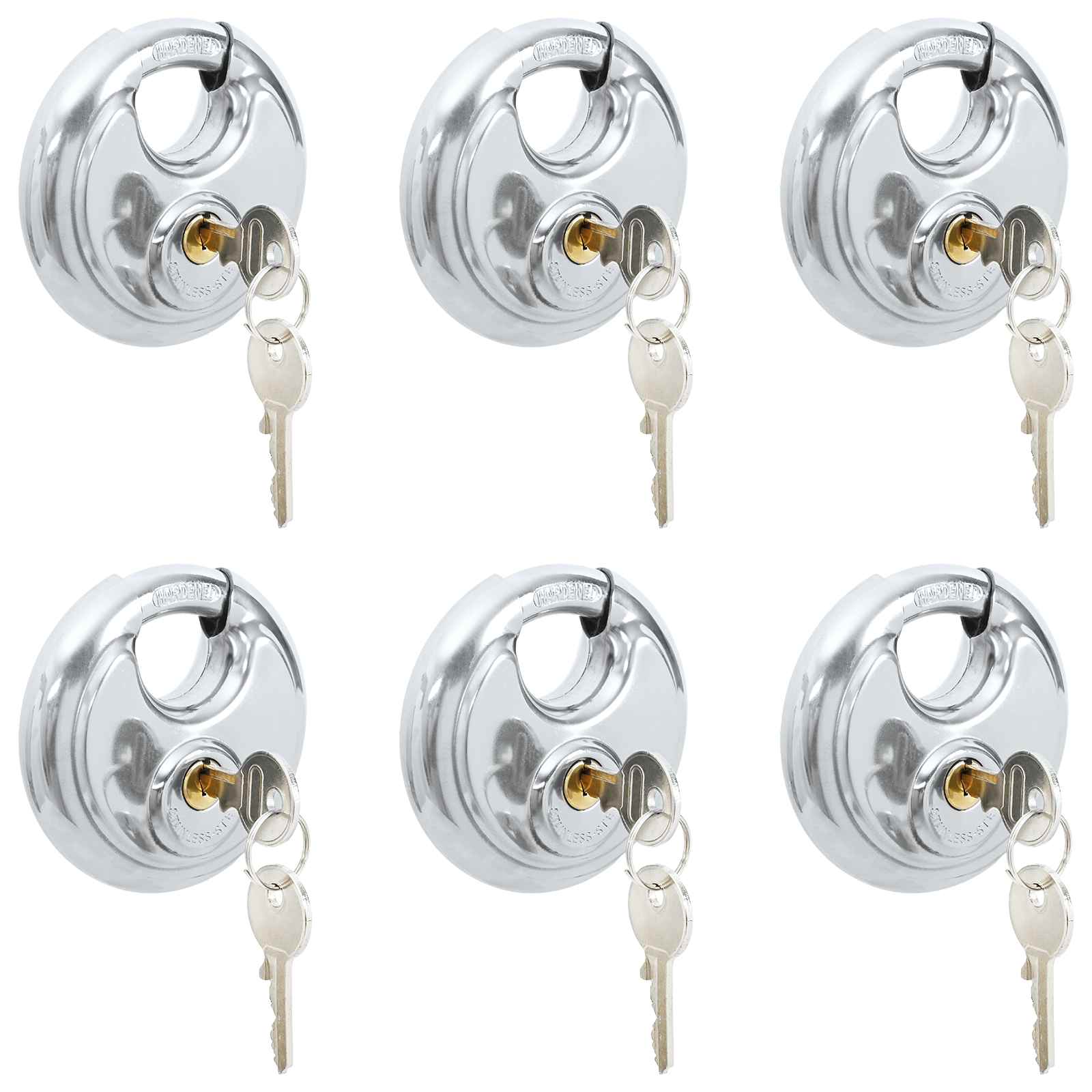 vidaXL Trancas Discus com Chaves 6 pcs Prateado 9 x 2.8 x 9 cm
