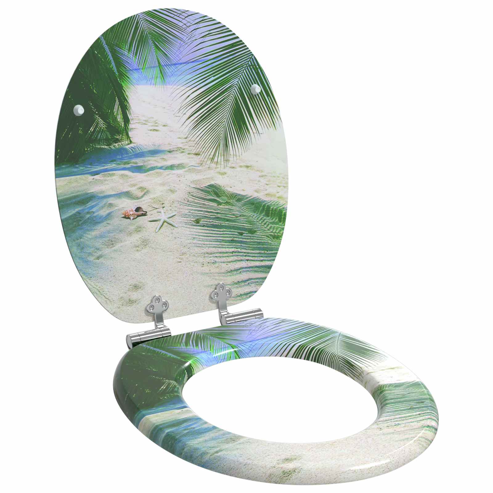 vidaXL Assento de Sanitário com Fechamento Suave Verde 44 x 38 cm
