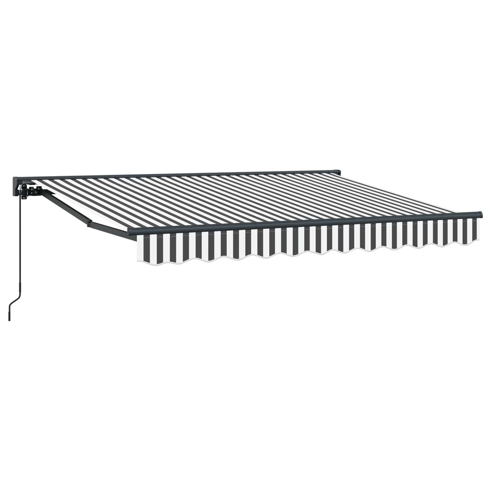 vidaXL Toldo Retrátil Manual Antracite e Branco 3 x 2 m