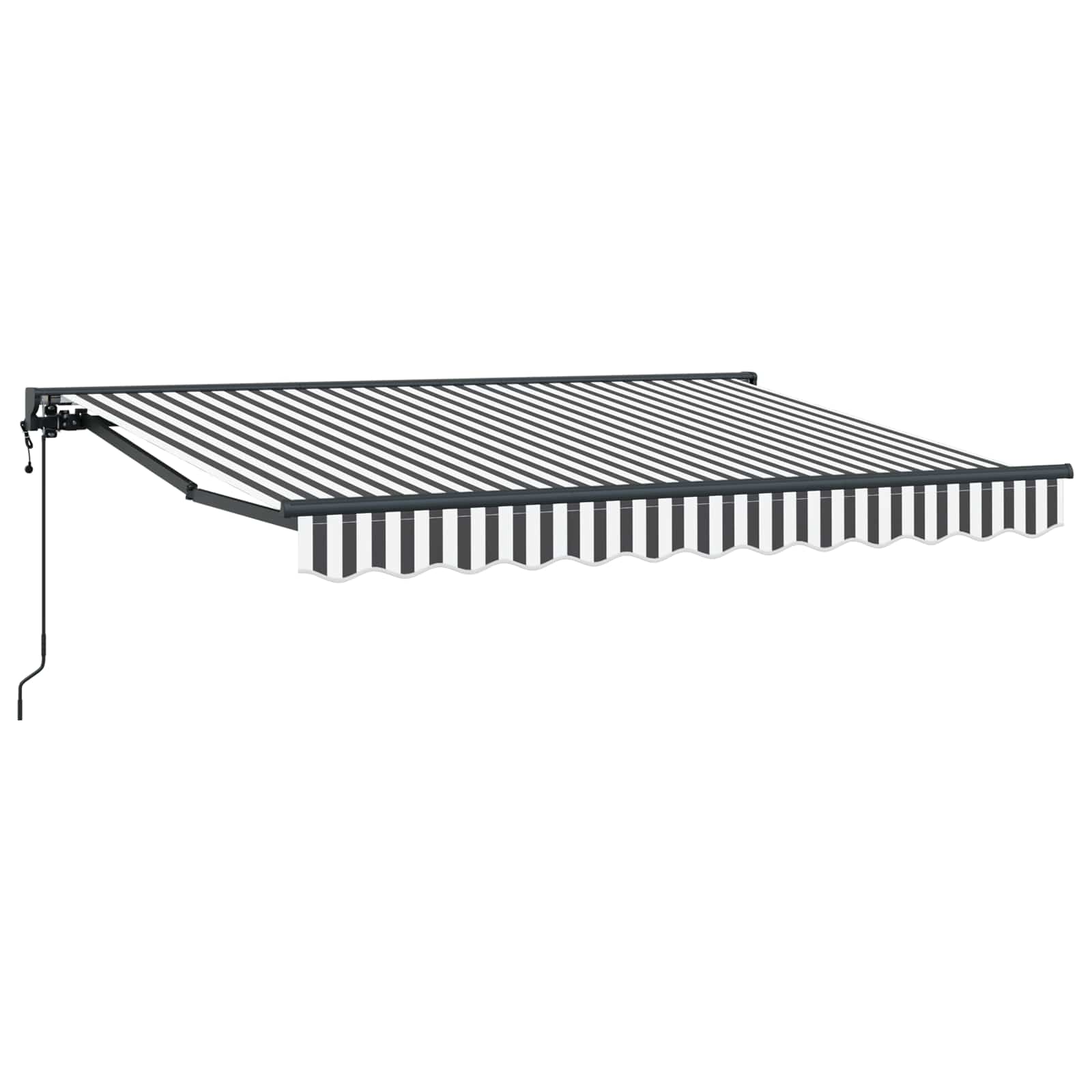vidaXL Toldo Retrátil Elétrico Antracite e Branco 3,5 x 2 m