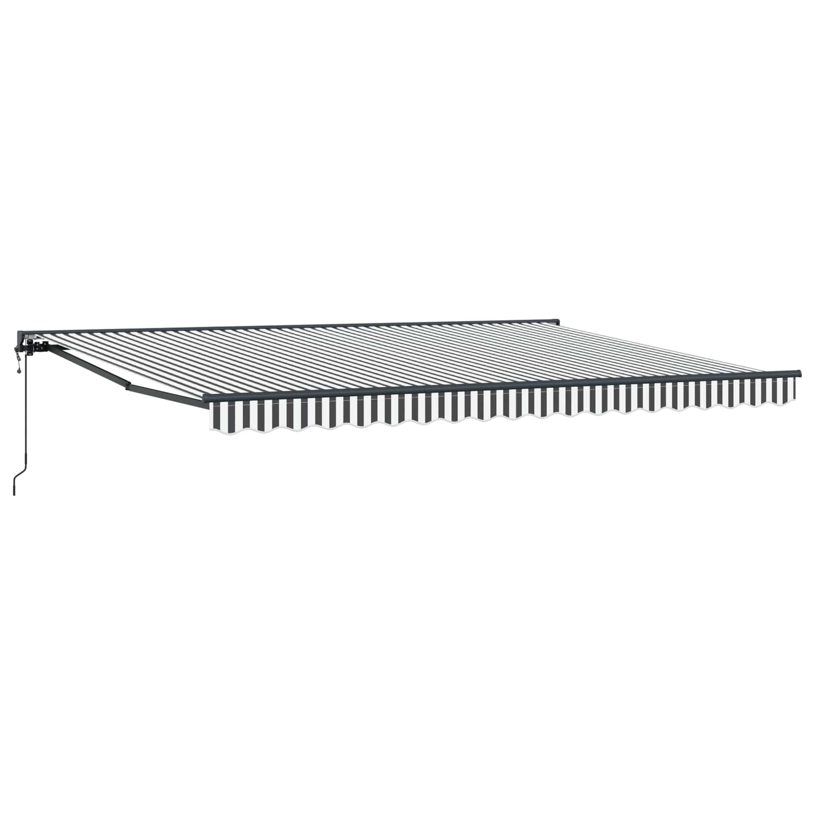 vidaXL Toldo Retrátil Elétrico Antracite e Branco 4 × 3,5 m