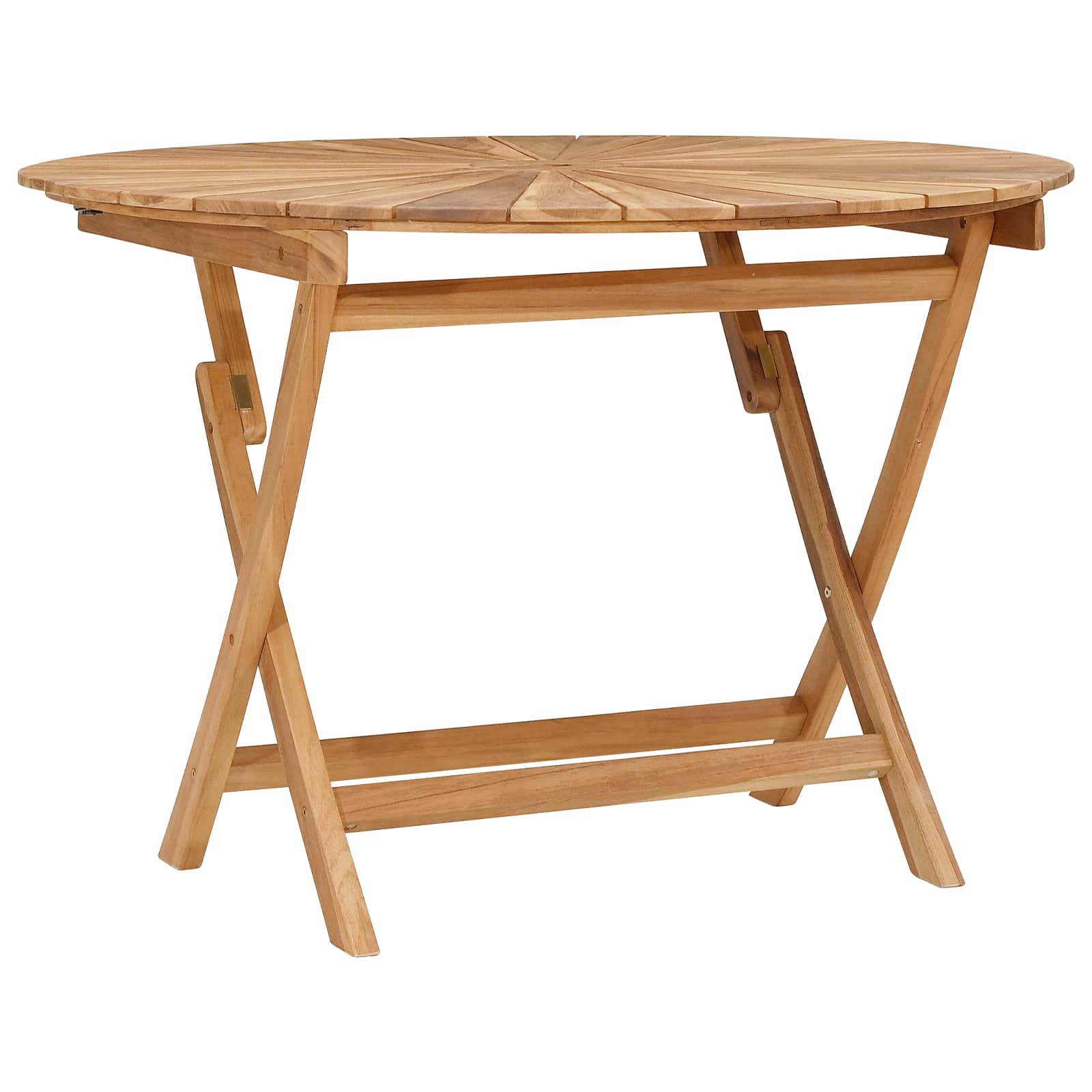 vidaXL Mesa de Jardim Dobrável Natural Ø 110 x 75 cm