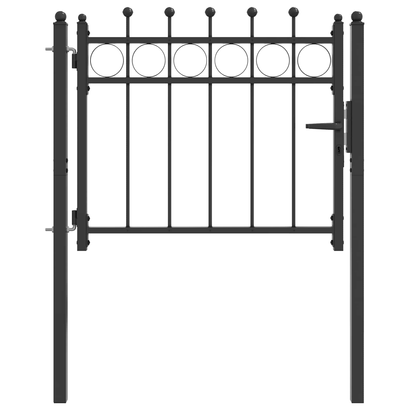 vidaXL Portão de Cerca HORST 100 x 75 cm Metal Preto Trancável
