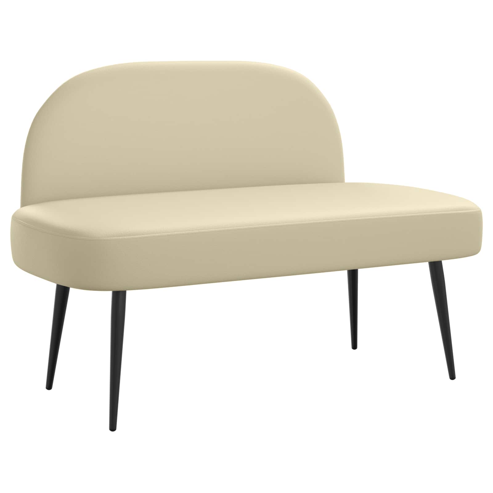 vidaXL Banco estofado com encosto Creme 110 x 60 x 76 cm