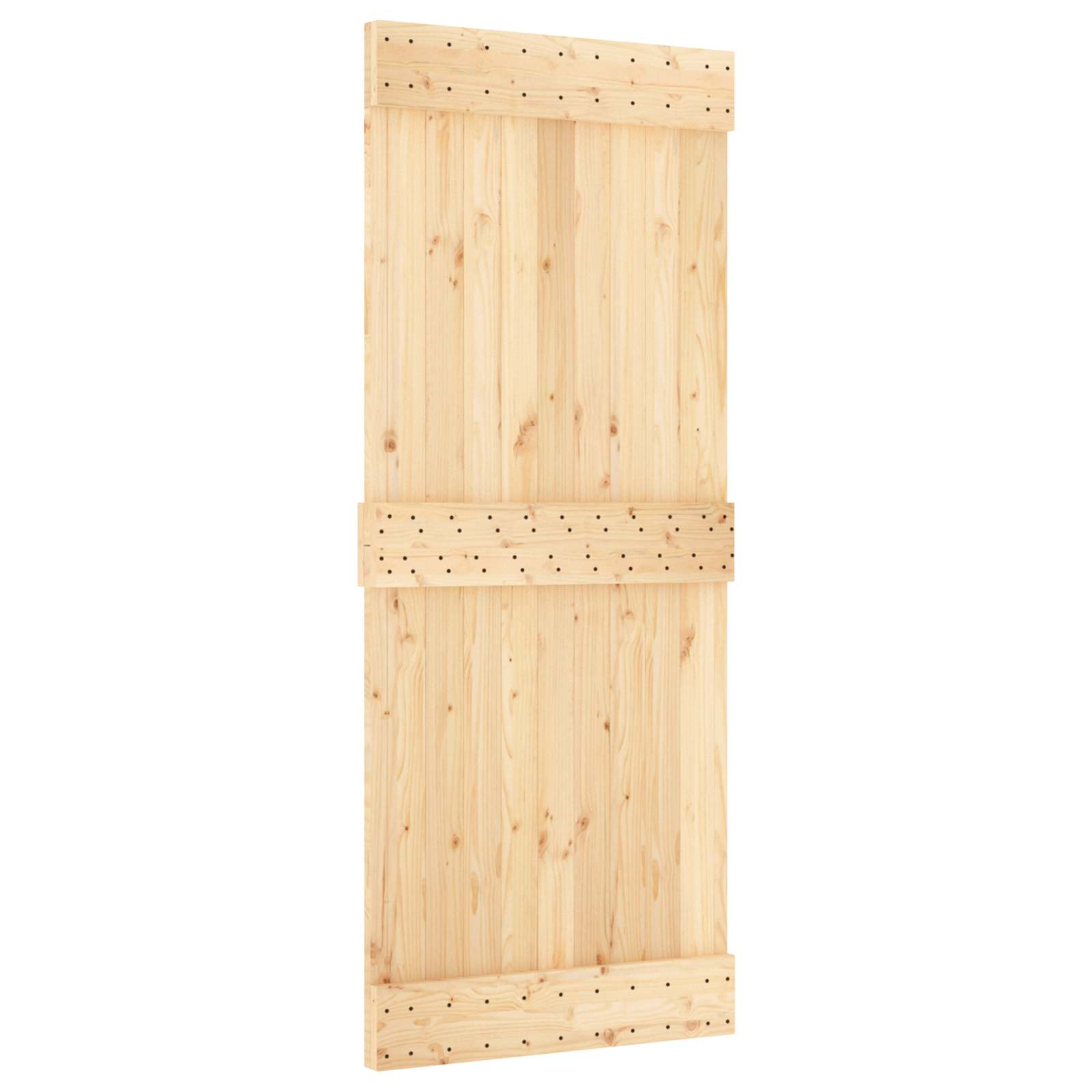 vidaXL Porta Deslizante NARVIK Natural e Preto 85 x 210 cm (213,5 cm)