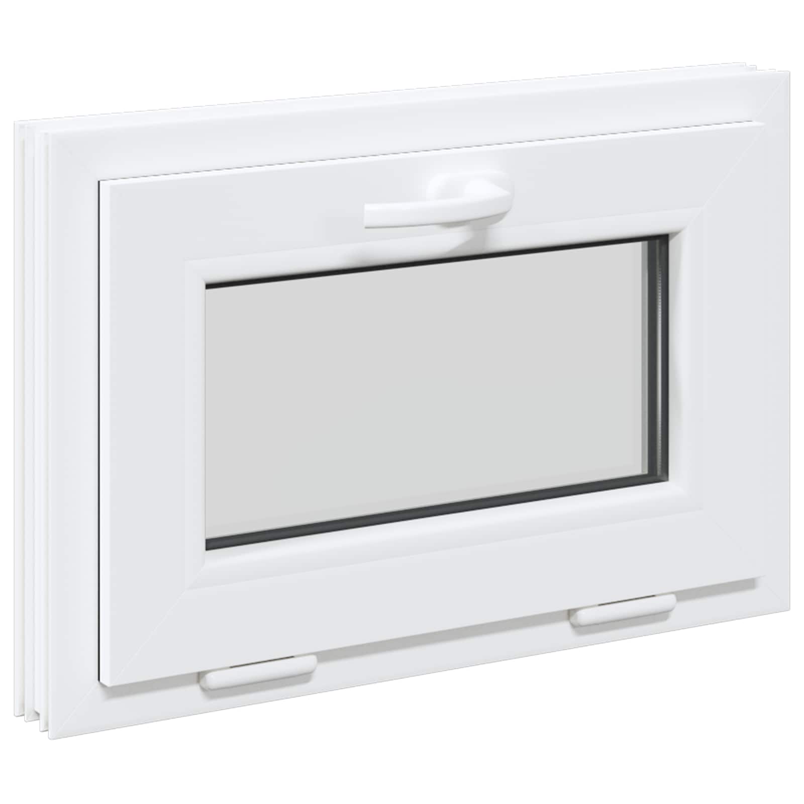 vidaXL Janela de porão RISOR 60 x 40 cm PVC e Vidro Branco