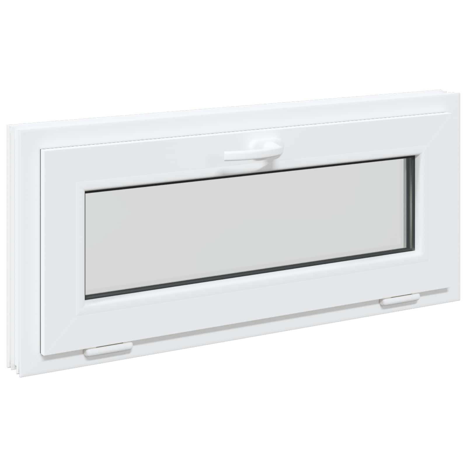 vidaXL Janela de porão RISOR 90 x 40 cm PVC e Vidro Branco