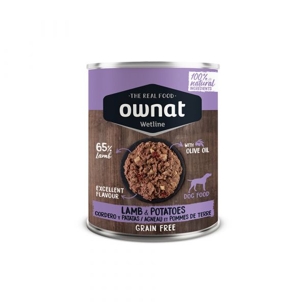 Ração Húmida Ownat Grain Free Lamb & Potatoes 12x 395g