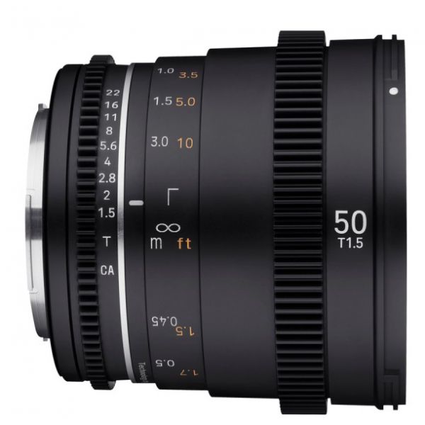 Objetiva Samyang 50mm T1.5 VDLSR MK2 para Fuji X