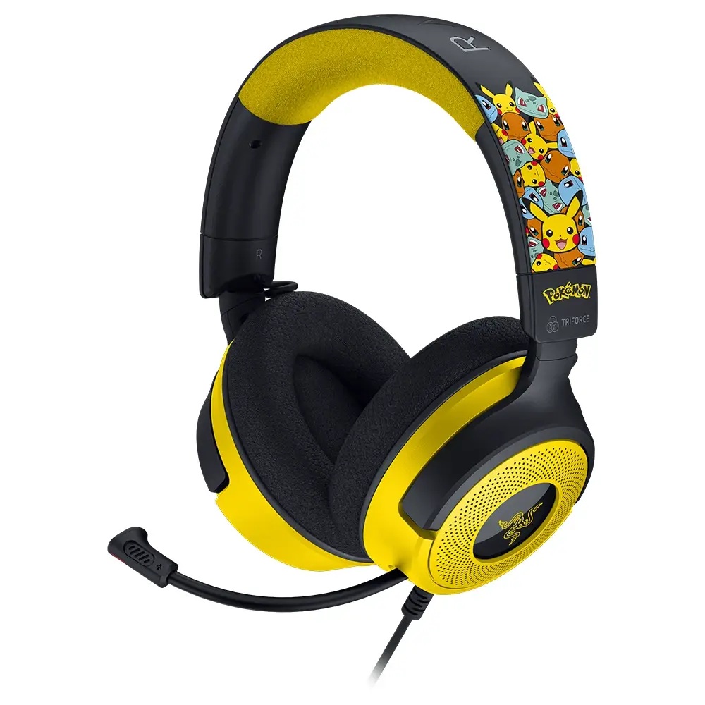 Razer Kraken V4 X Pokémon Kanto Starters Edition Amarelo, com USB-C